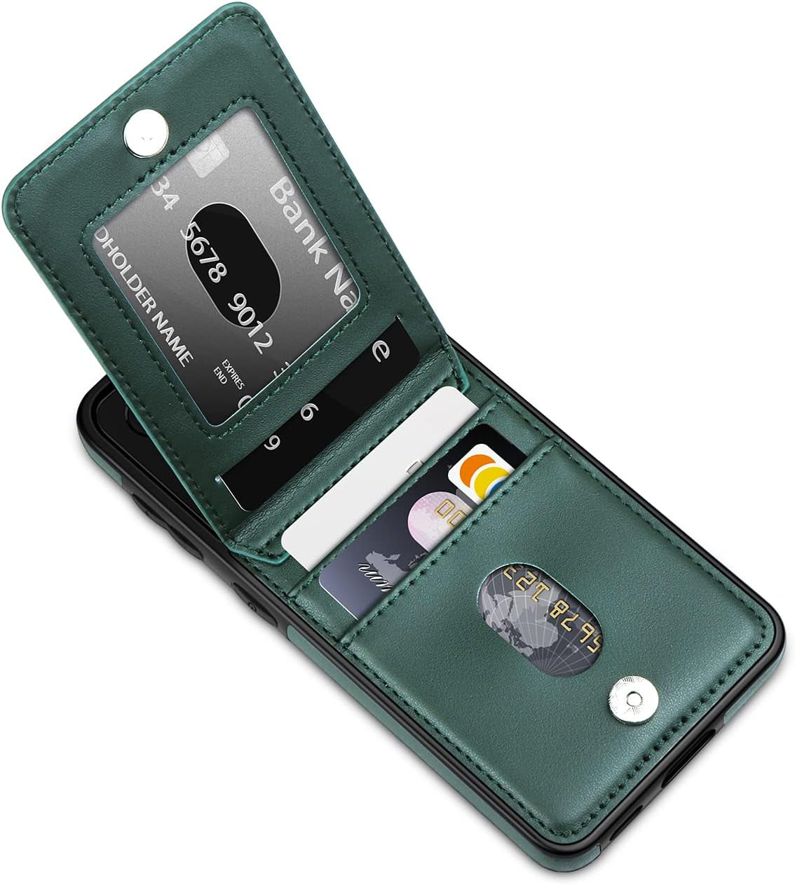 Lakibeibi Samsung Galaxy S21 Ultra Case, S21 Ultra Phone Case, Dual Layer Lightweight Premium Leather Wallet Case with Card Holders Flip Protective Case for Samsung Galaxy S21 Ultra (2021), Purple  LakiBeibi Dark Green Galaxy S21 6.2" 