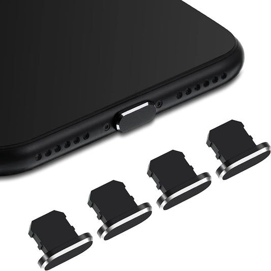 4 Pieces anti Dust Plugs,Iphone Plug Cover Iphone 7 plus Charger Plug Protector Iphone Dust Plug Charger Protector Charging Dust Cover Compatible Iphone 7, 8,11, 12, Max/X/Xs/Xr, Plus(Black)  Hi.FANCY   