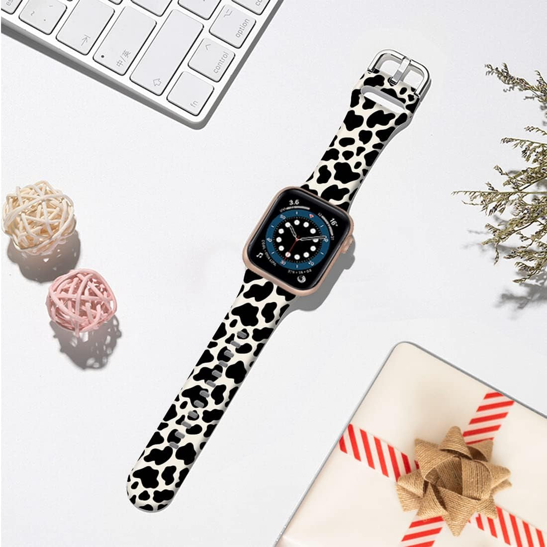 LAACO Silicone Sport Bands Compatible with Apple Watch 49Mm 45Mm 44Mm 42Mm 41Mm 40Mm 38Mm for Women Men Girls, Floral Design Replacment Strap for Iwatch SE Utral/Series 8/7/6/5/4/3/2/1  LAACO   