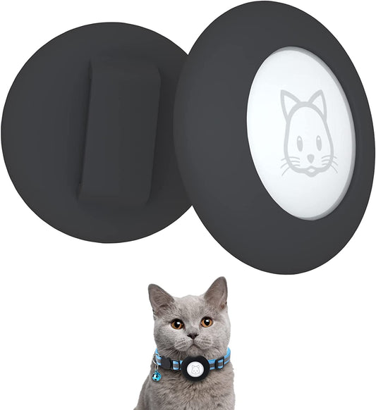 2022 Airtag Cat Collar Holder, Small Air Tag Cat Collar Holder Compatible with Apple Airtag GPS Tracker, 2Pack Waterproof Case Cover for Cat Dog Pet Collar within 3/8 Inch (2 Black)  SimpleThings   