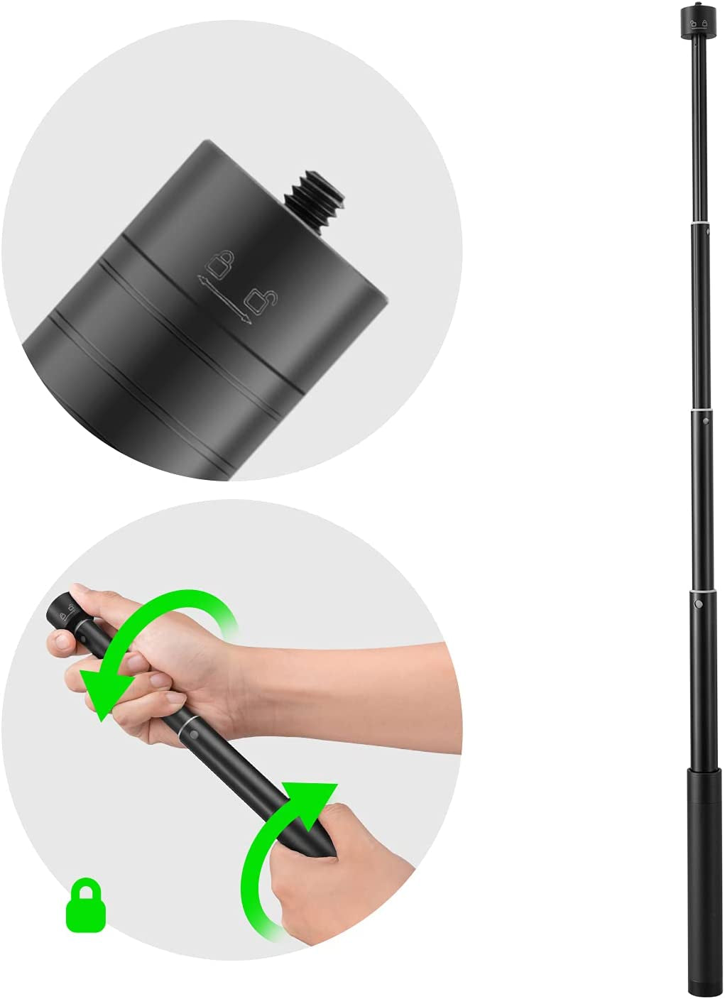 Gimbal Extension Pole, ZHIYUN 29" Extension Rod for Gimbal Stabilizer, Adjustable Selfie Stick with 1/4" Thread Compatible with DJI OM 6/5/4/ Smooth 5 Q3 4/Gopro Vlog Pocket/Go 2 EVO Action Camera  ZHIYUN   