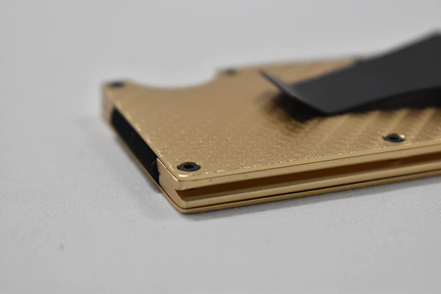 Aluminum Minimalist Slim Carbon Fiber Wallet with RFID Blocking (Gold)  Infinite Evolution   
