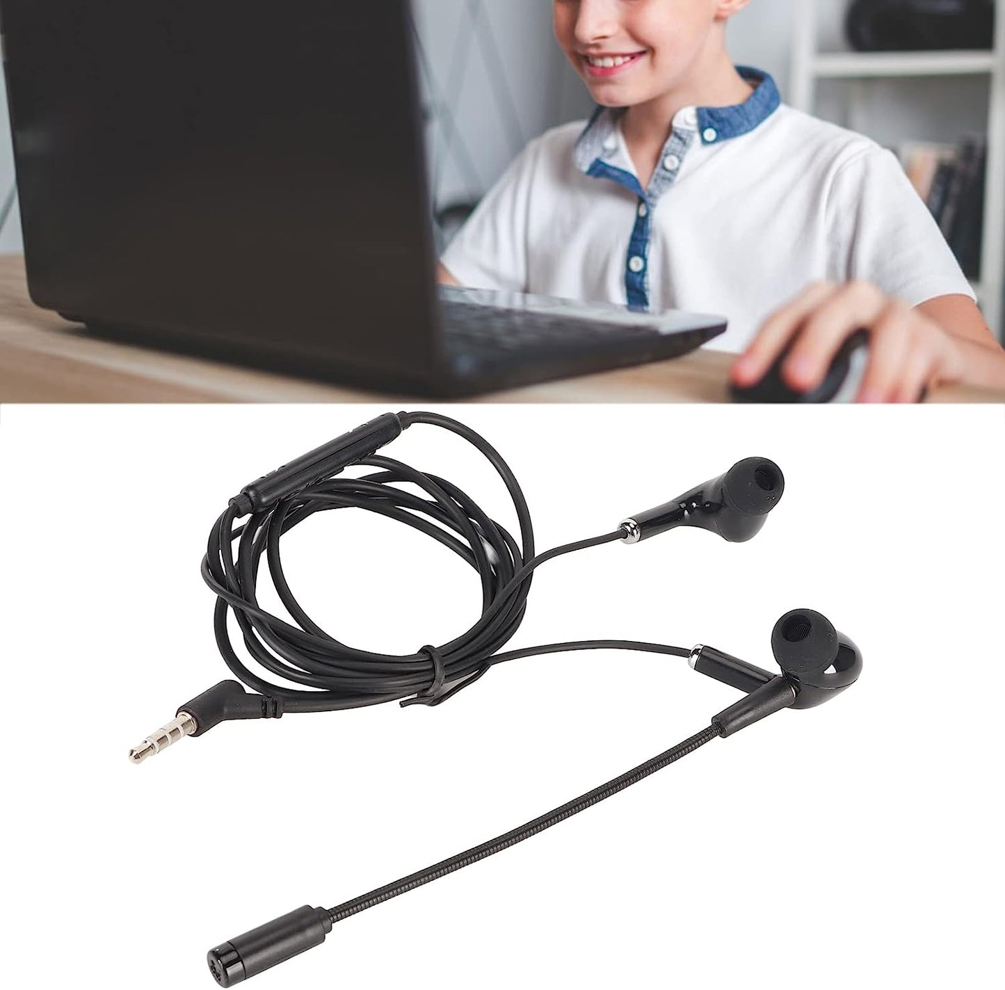 Gaming Headset Noise Canceling Silicone Headphones Multi Function Buttons Adjustable Microphone 3.5Mm Gaming Headphones for Smartphone for Laptop  FOTABPYTI   