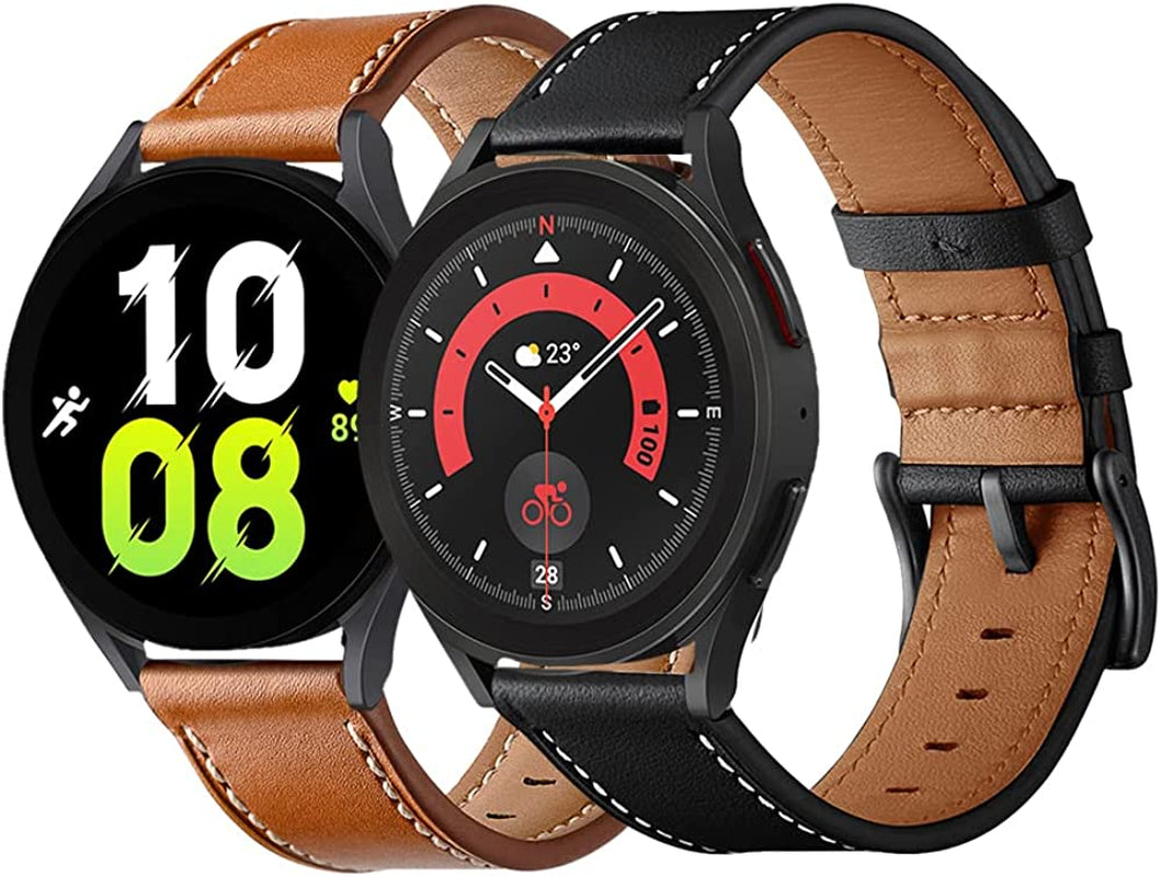 20Mm Leather Band for Samsung Galaxy Watch 5 Pro 45Mm Bands and Galaxy Watch 5 40Mm 44Mm Bands, Watch Band Compatible with Galaxy Watch 4 Band 40Mm 44Mm Galaxy Watch 4 Classic Band 42Mm 46Mm  Kartice   
