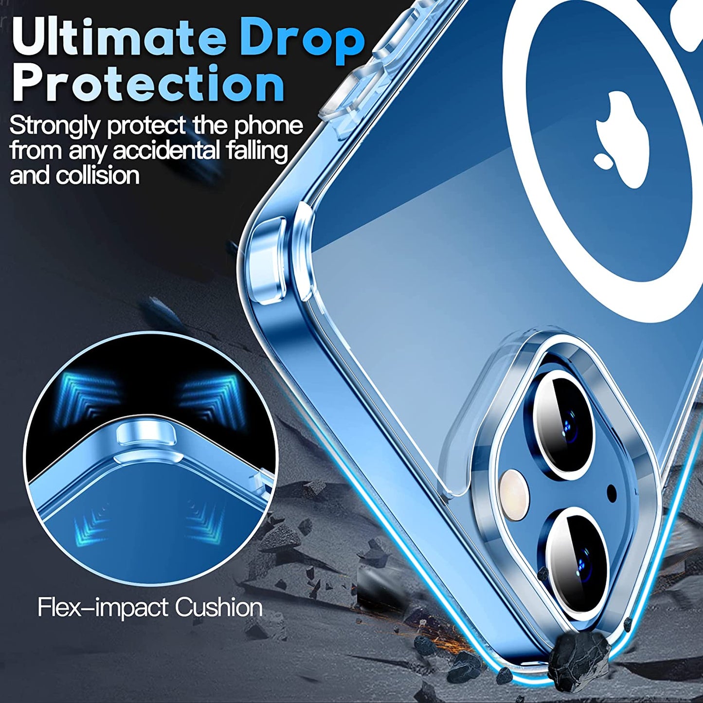 MOZOTER 6-In-1 Magnetic for Iphone 13 Case & Iphone 14 Case,[Compatible with Magsafe] [Anti Yellowing] [Glass Screen Protectors] Slim Shockproof for Iphone 13/14 Phone Case 6.1 Inch-Clear  MOZOTER   