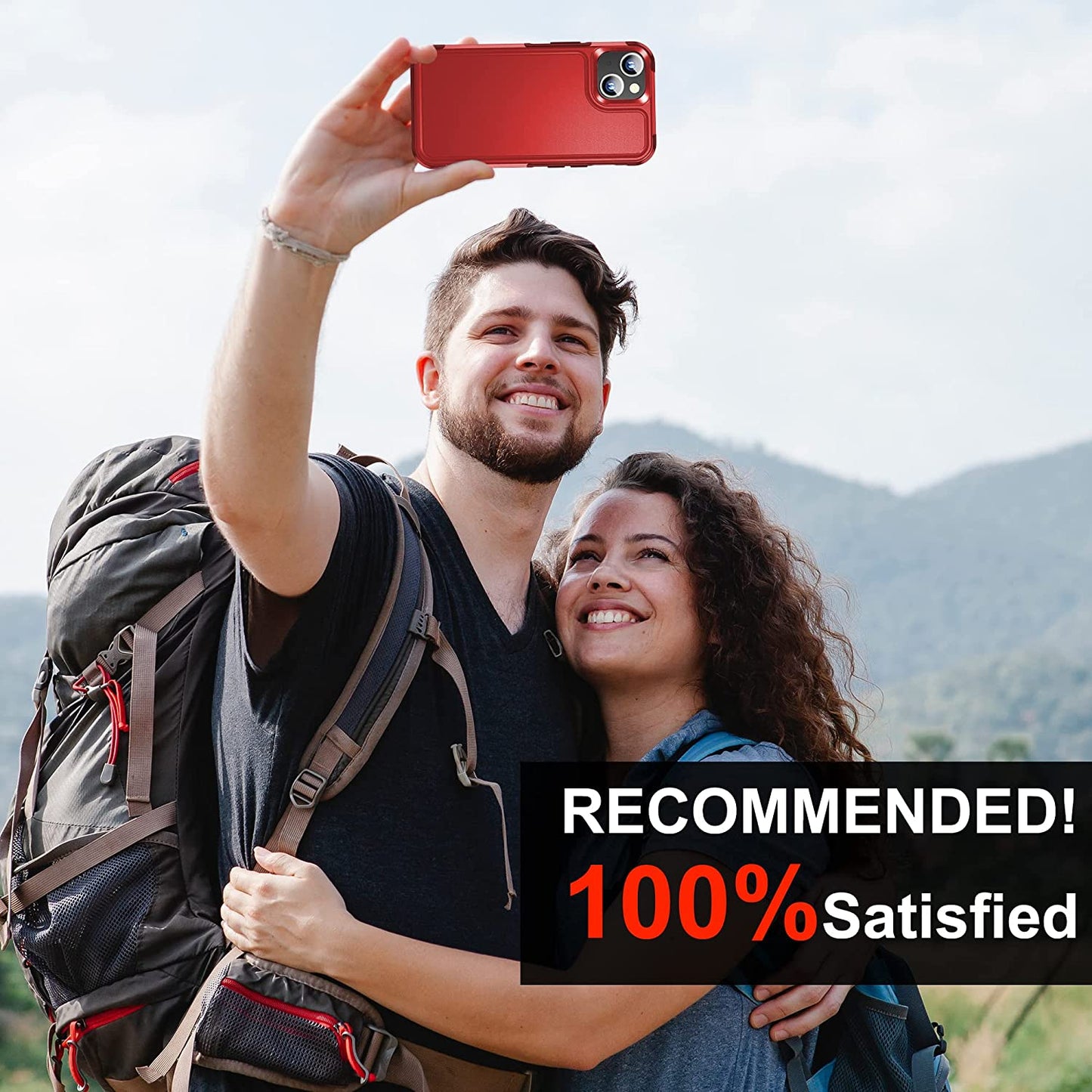 Xiwxi Magnetic for Iphone 14 Case [Compatible with Magsafe][Military Grade Drop Protection] [Glass Screen Protector+Camera Lens Protector] Non-Slip Full-Body Shockproof Phone Case,Red  xiwxi   