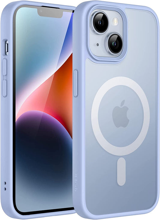 Jetech Magnetic Case for Iphone 14 6.1-Inch Compatible with Magsafe, Translucent Matte Back Slim Shockproof Phone Cover (Sky Blue)  JETech Sky Blue  