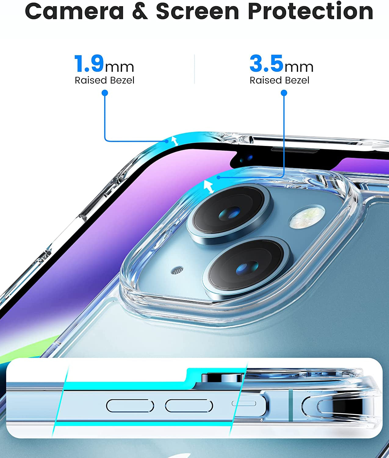 Mkeke for Iphone 14 Case & Iphone 13 Case Clear, New Designed Slim Phone Case for Iphone 13 & 14 with Protective Bumper for Apple Iphone 14/Iphone 13 6.1'' [Anti Yellowing] [Military Grade Protection]  Shenzhen Make Technology Company Limited   