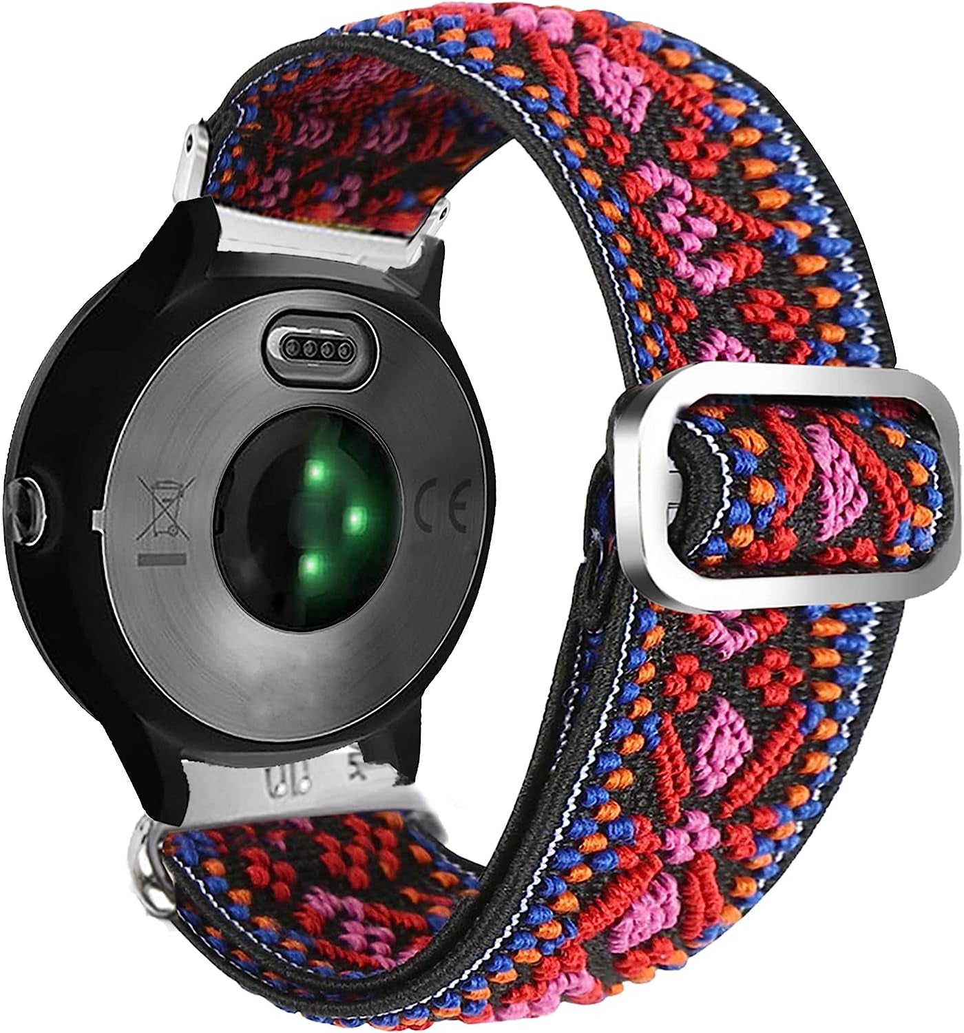 Abanen Elastic Watch Band for Garmin Venu 2 Plus/Venu Sq/Vivoactive 3, Embroidery Stretchy Loop Elastic Adjustable Wristband Strap for Samsung Galaxy Watch 4 40Mm / 44Mm  Abanen Colorful  