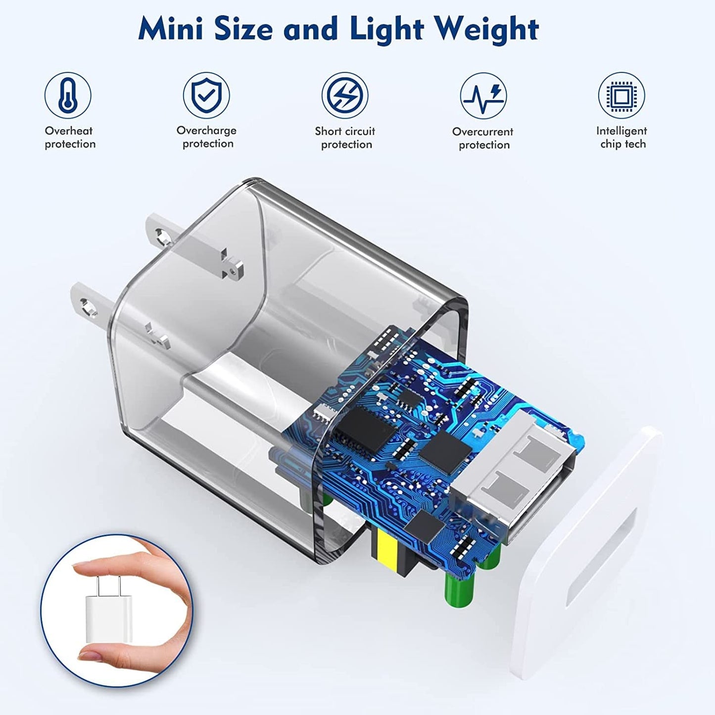 (Apple Mfi Certified)Iphone Charger 10Ft,2Pack 10 Foot Long Data Syncing Charging Lightning Cord Cable with 2Pack USB Wall Charger Travel Plug Adapter Box Compatible with Iphone 12/11 Pro/11/X/Xs/8/7  Yeptech   