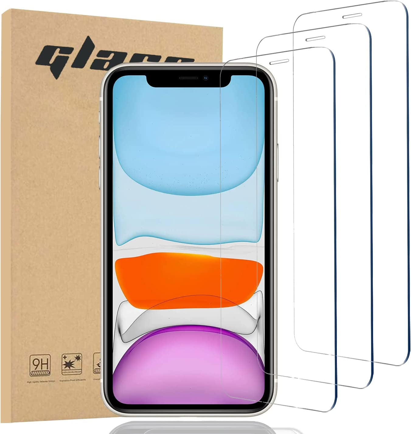 AVOAR 3 Pack Screen Protector for Iphone 11 / Iphone XR, for Iphone 11 Screen Protector, 6.1 Inch HD Clear Tempered Glass Full Screen Case Friendly, Anti-Scratch, Bubble Free, Case-Friendly  AVOAR   