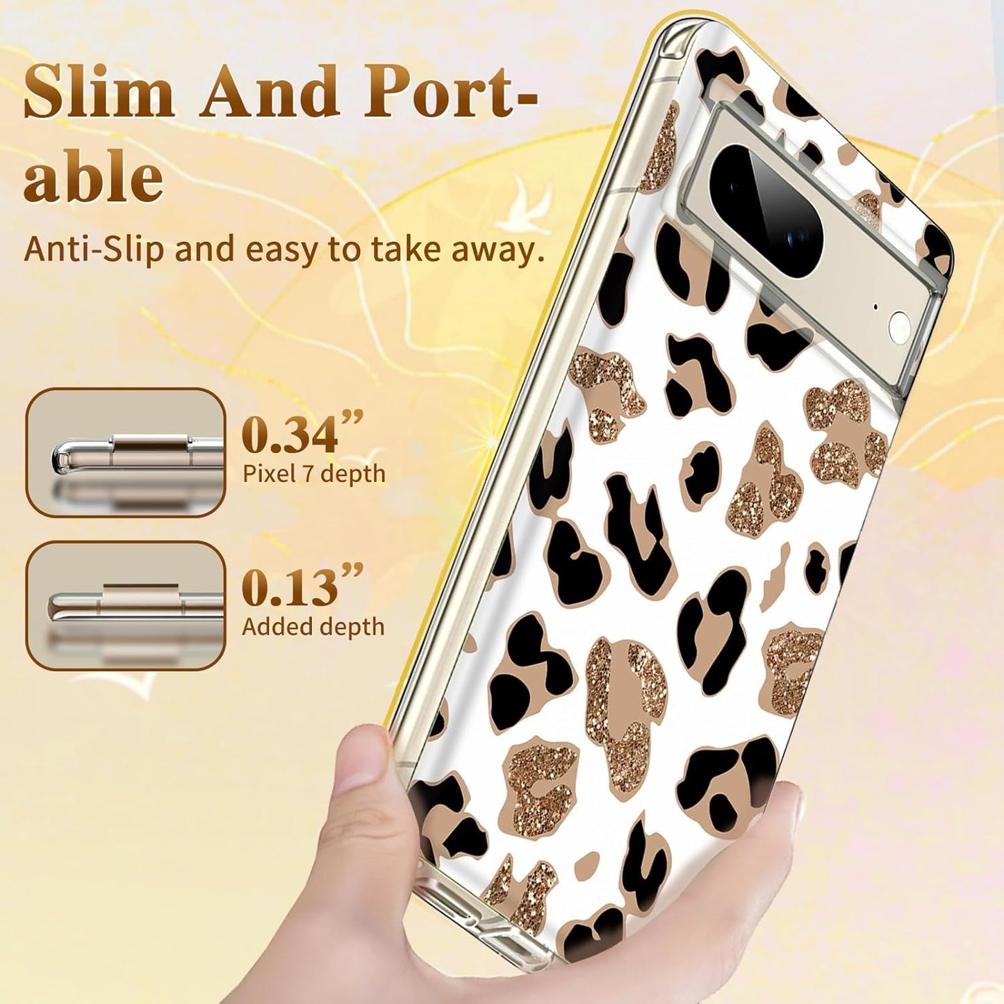 Compatible for Google Pixel 7A Case Silicone Clear TPU Cute Leopard Rose Flower Pattern Cartoons Design Ultra Thin Anti-Scratches Cases Shockproof Bumper Cover Case for Google Pixel 7A 5G (A-Leopard)  Gxmeuie   