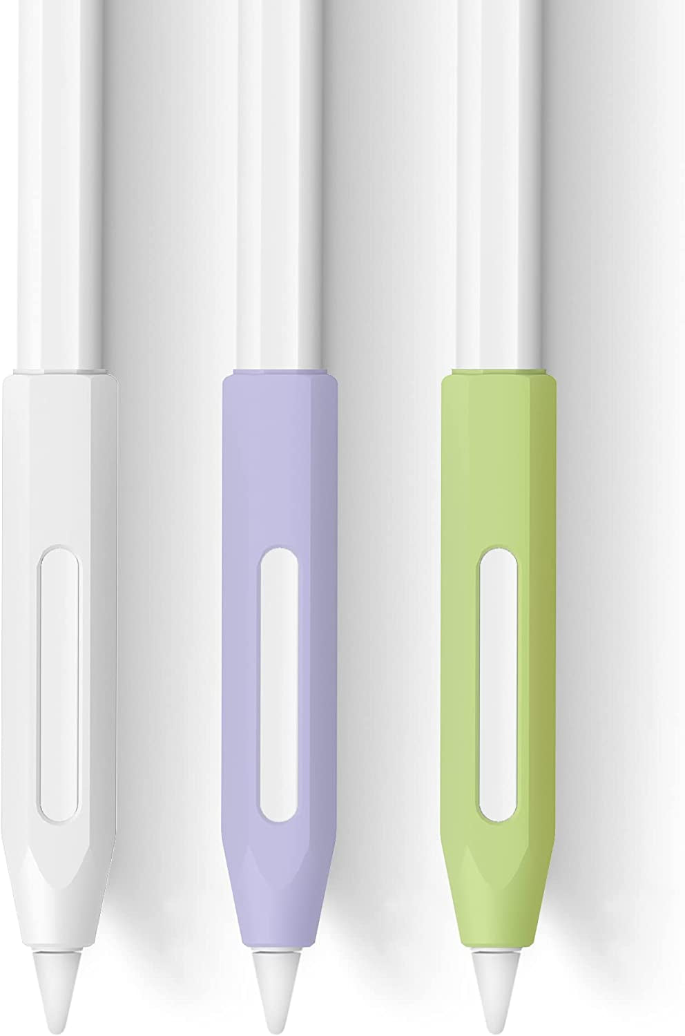 Grip Holder for Apple Pencil 2Nd Generation Accessories,Protective Silicone Sleeve Cover Ergonomic Design Compatible with Magnetic Charging and Double Tap,Black  Litumfen White,Purple,Green  