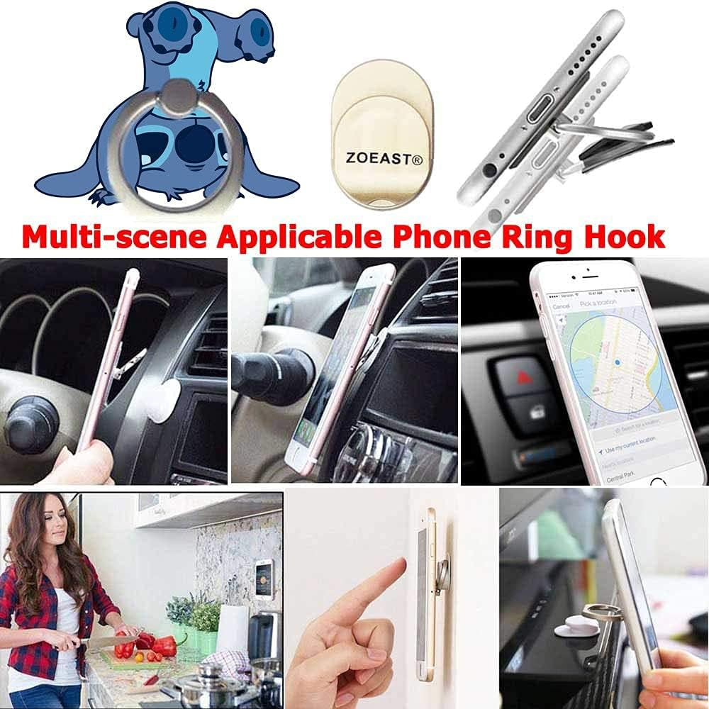 ZOSTLAND 3Pack Naughty Funny Blue Alien ET Handstand Stitch Phone Ring Universal 360°Adjustable Phone Case Finger Grip Stand Holder Desk Stent Mount Car Compatible with Iphone 13 12 11 MAX X plus Ipad  ZOEAST   