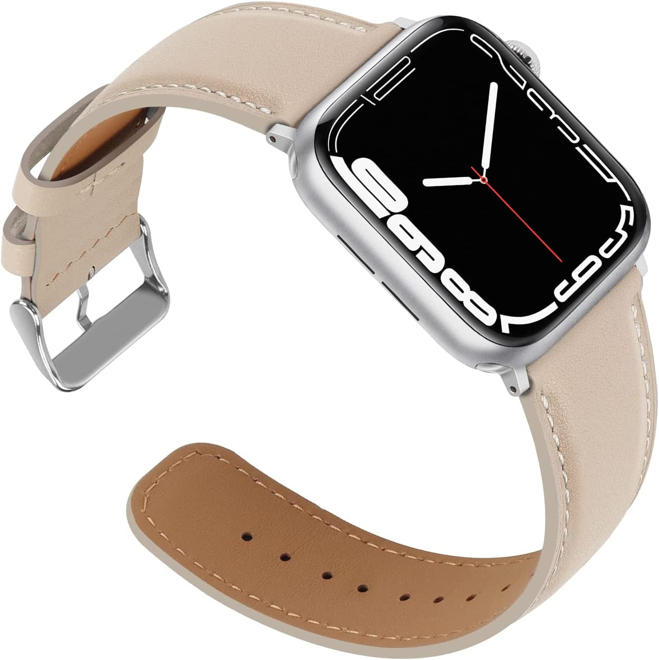Anlinser Bands Compatible with Apple Watch Band 45Mm 44Mm 42Mm 41Mm 40Mm 38Mm for Women Men, Leather Replacement Strap Compatible with Iwatch Series 8 7 6 5 4 3 2 1, SE (45Mm/44Mm/42Mm, Dark Brown)  Anlinser Starlight 41mm/40mm/38mm 