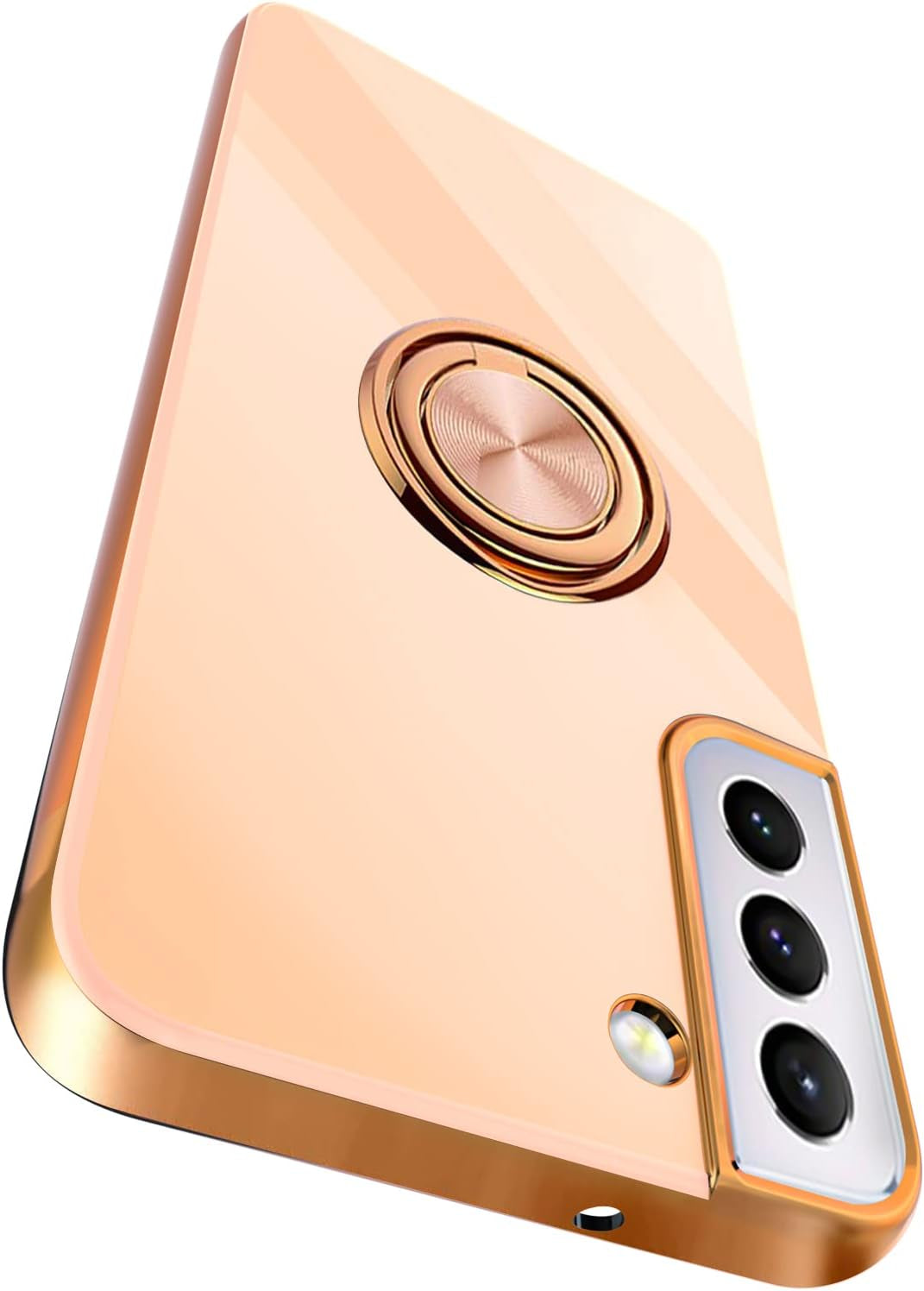 Tnarru Compatible for Samsung Galaxy S22 Case with Ring Holder Kickstand [With Magnetic] Soft TPU Shockproof Electroplated Protective Phone Case for Galaxy S22 5G Light Green  Tnarru Pink Galaxy S22 