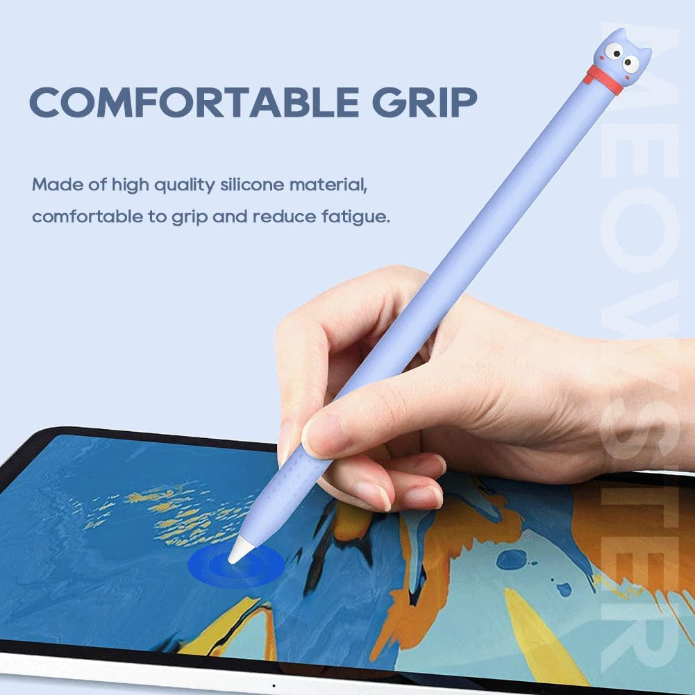 Case for Apple Pencil 1St Generation Ipencil Case Soft Silicone Sleeve Cute Cat Design Holder Protective Cover Accessories Compatible with Ipad Pencil 1St Gen (Black)  Meowster   