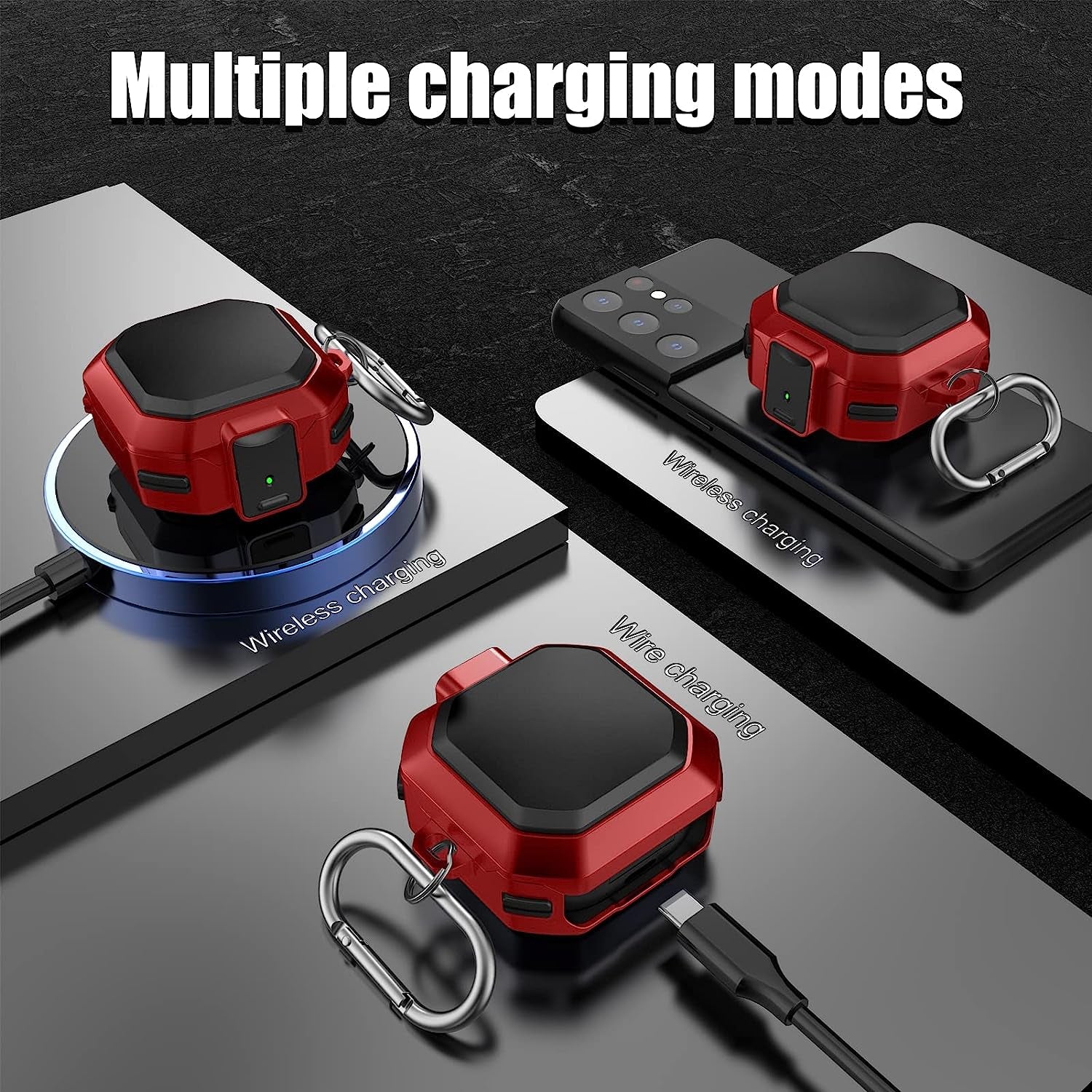 Lechivée for Samsung Galaxy Buds2 Pro Case Buds Pro Case Buds 2 Case Galaxy Buds Live Case with Security Lock Heavy Duty Shockproof Protective Case Cover with Carabiner for Samsung Earbuds Case  leChivée US   