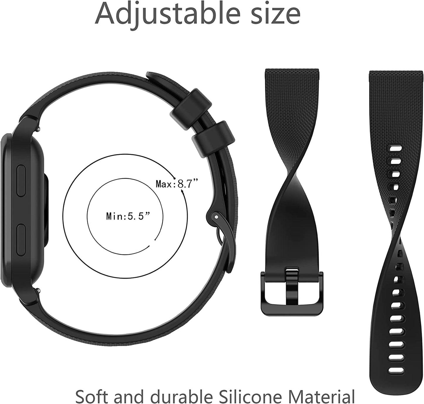 Bands Compatible with Garmin Venu/Venu Sq/Venu Sq Music/Venu Sq 2/Venu 2 plus Band, Soft Silicone Quick Release Straps 20MM Replacement Wristband (Multicolor10-Pack)  RuenTech   