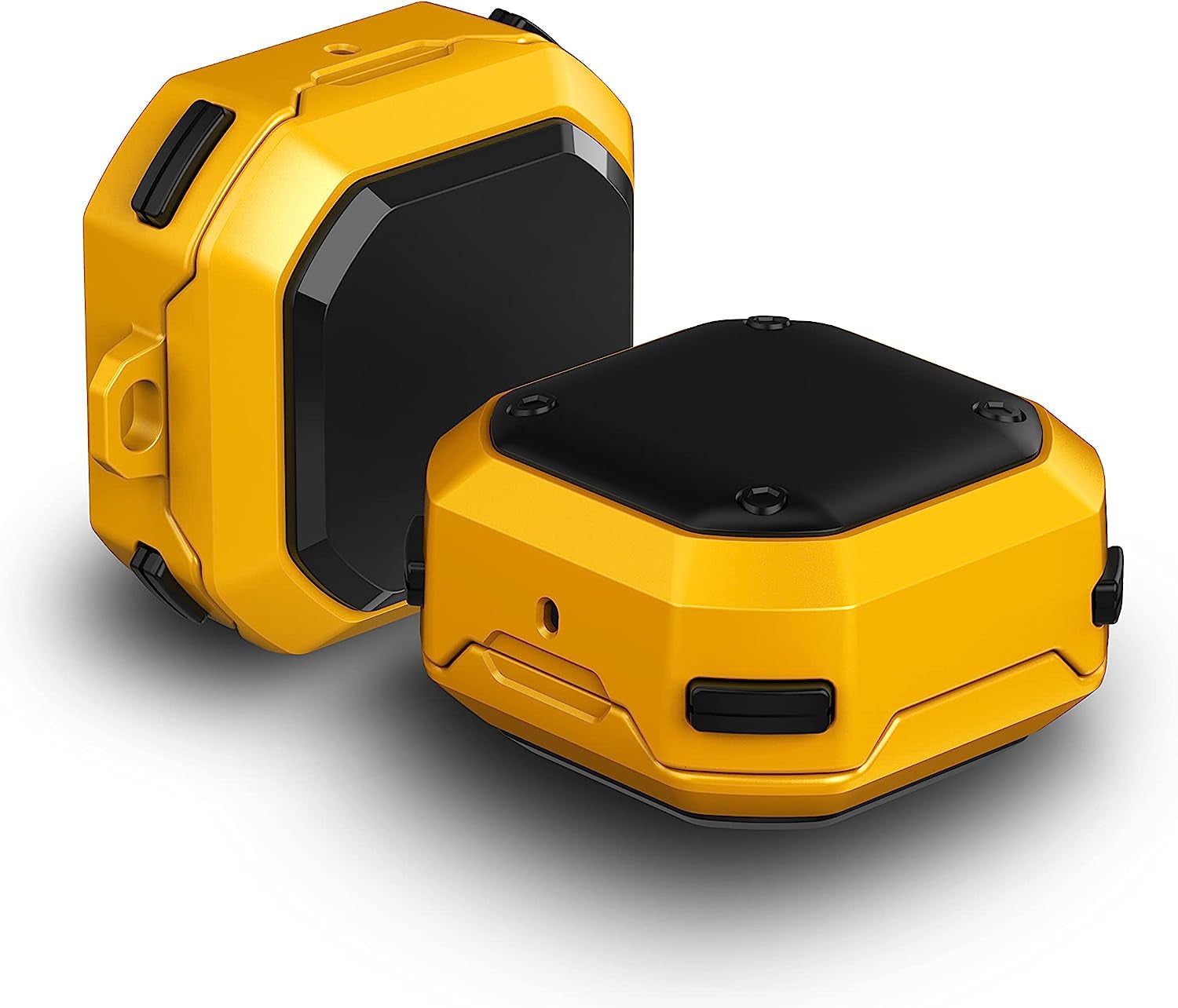 Xuyoz Galaxy Buds 2 Case, Galaxy Buds Pro Case, Galaxy Buds Live Case for Men Women with Keychain, Rugged Shockproof Galaxy Earbuds Protective Skin Case Cover for Galaxy Buds 2/Pro/Live  Xuyoz yellow+Black  