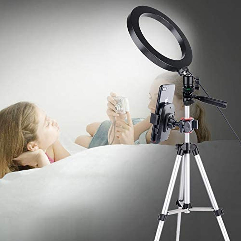 NOWXIIU Ring Light with Tripod Stand 7.9" for Youtube Video and Selfie/Makeup, Mini Desk LED Camera Flash Light with Cell Phone Holder Desktop Lamp 3 Light Modes & 11 Brightness Level  NOWXIIU   