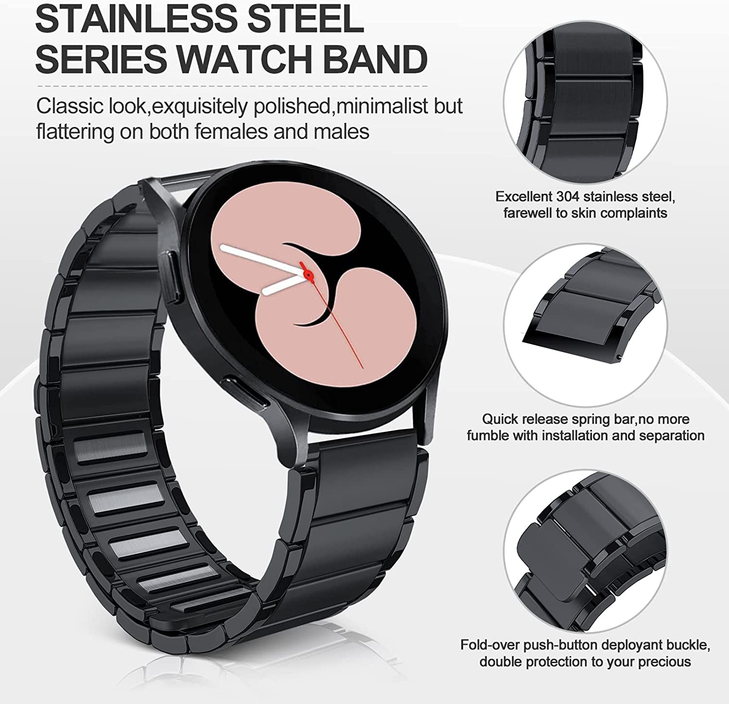 Oribox 20Mm Watch Bands Compatible for Watch Bands,Samsung Galaxy Watch 4 Band,Galaxy Watch Active 2 Bands,Galaxy Watch 4, Galaxy Watch 3 41Mm,Galaxy Watch 42Mm,High-Grade Adjustable Strap Magnetic Wristband for Men Women  ORIbox   