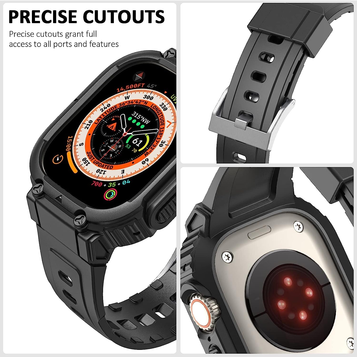 HATALKIN for Apple Watch Ultra Band with Ultra Case 49Mm,Rugged Bands Bumper Protector Men Women Ultra Accessories Compatible for Apple Iwatch Ultra 49Mm  HATALKIN   