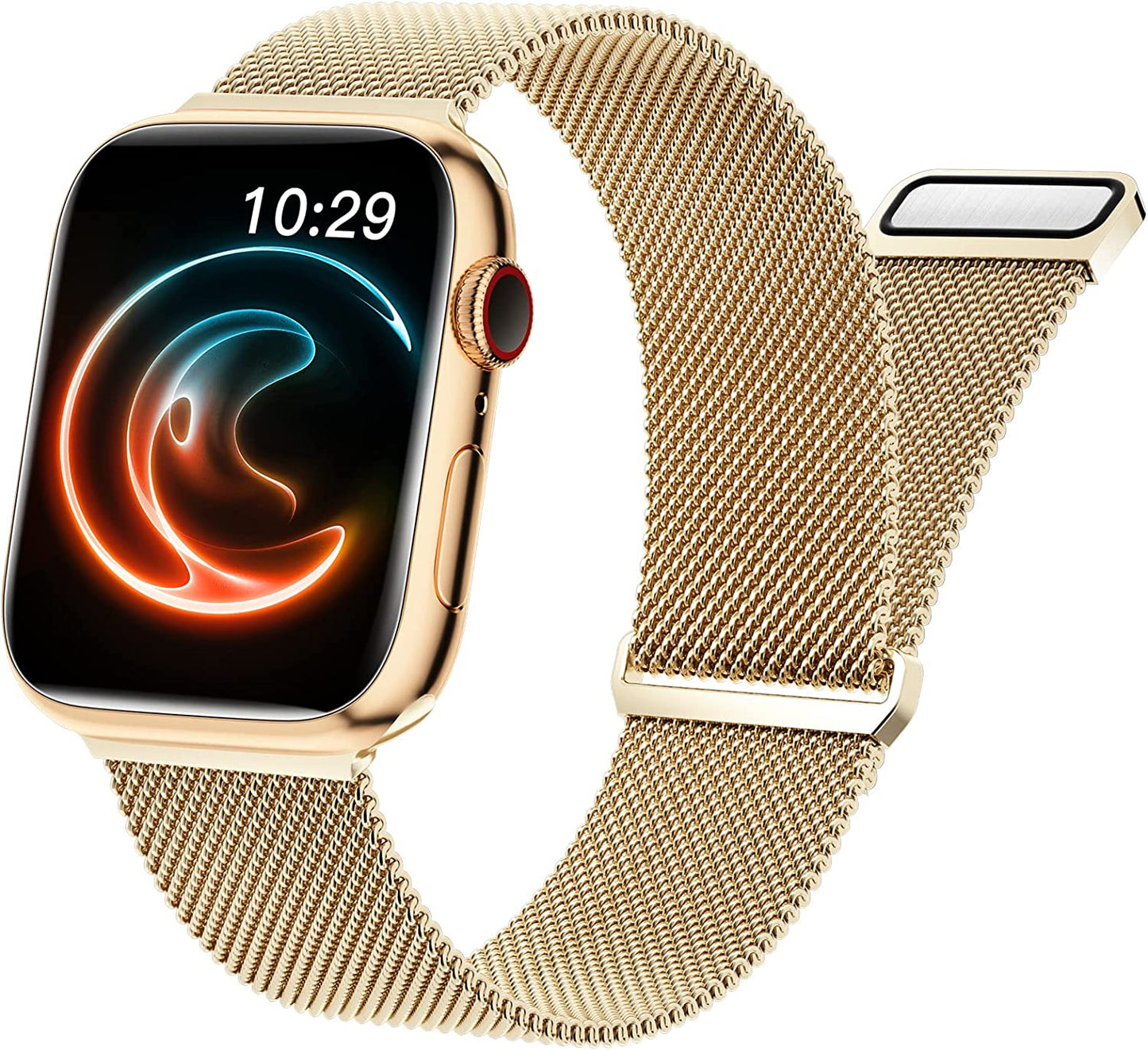 OYODSS Metal Bands Compatible with Apple Watch Band 49Mm 40Mm 38Mm 41Mm 42Mm 44Mm 45Mm Women Men, Magnetic Stainless Steel Loop Mesh Strap for Iwatch SE Ultra Series 8 7 6 5 4 3 2 1 Gold  OYODSS Rose Gold 38mm/40mm/41mm 