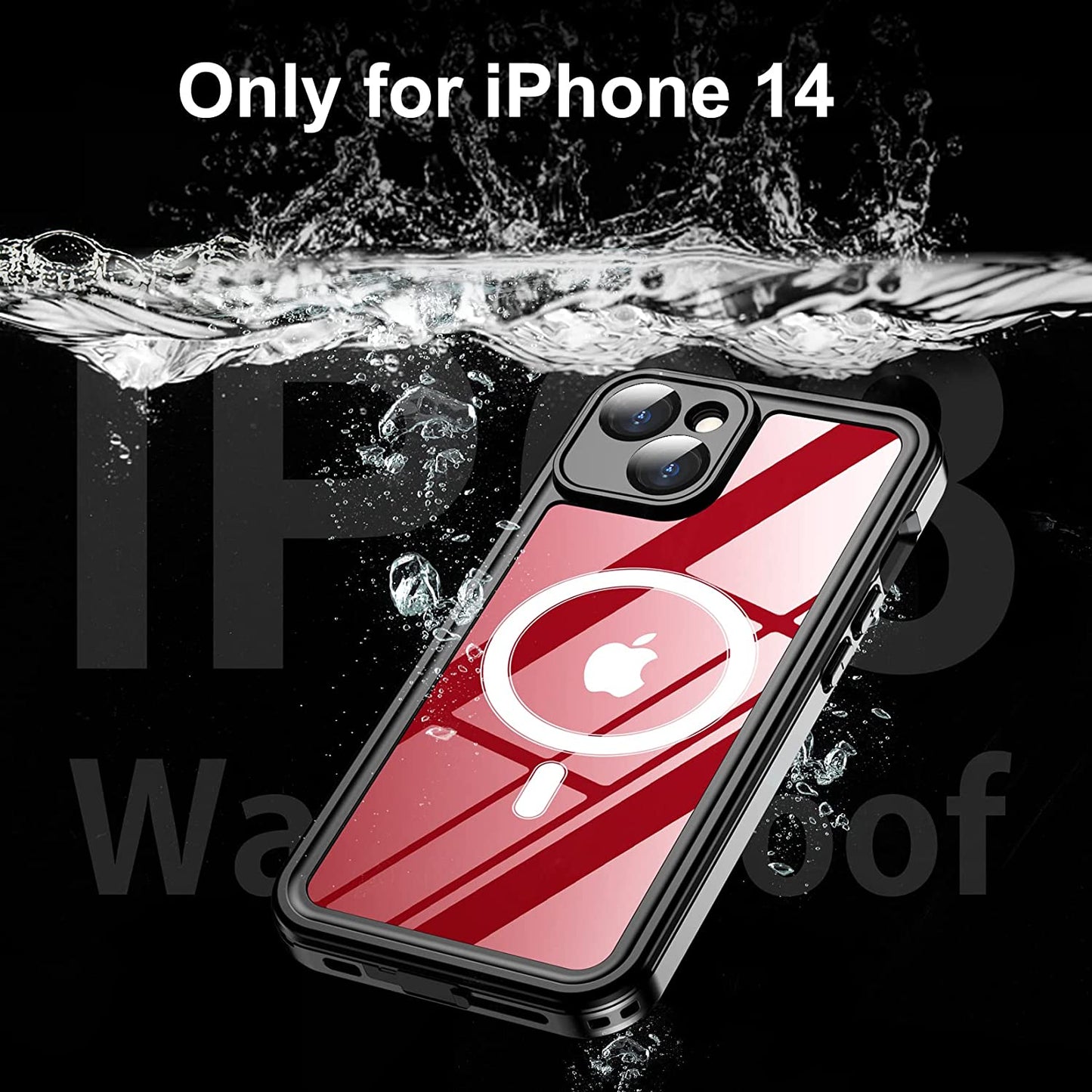 Temdan [Real 360 Magnetic for Iphone 14 Case Waterproof,[Compatible with Magsafe] Built-In Glass Camera Lens & Screen Protection [Military Dropproof][Ip68 Underwater] Shockproof Phone Case  Temdan   