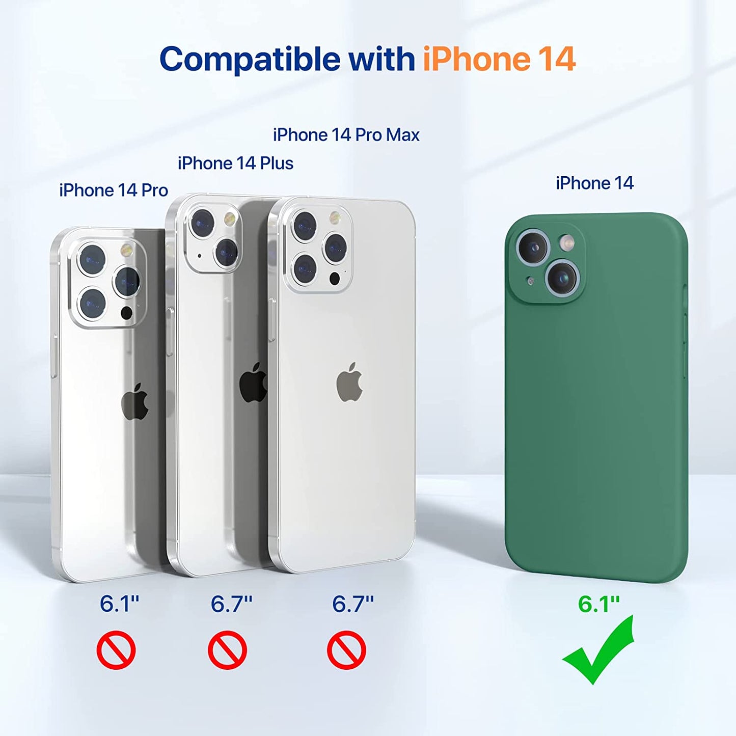 Miracase Magnetic Case Designed for Iphone 14 Case with Screen Protector,[Upgraded Enhanced Camera Protection],Shockproof Liquid Silicone Case 6.1 Inch,Acacia Green-Magnetic  Miracase   