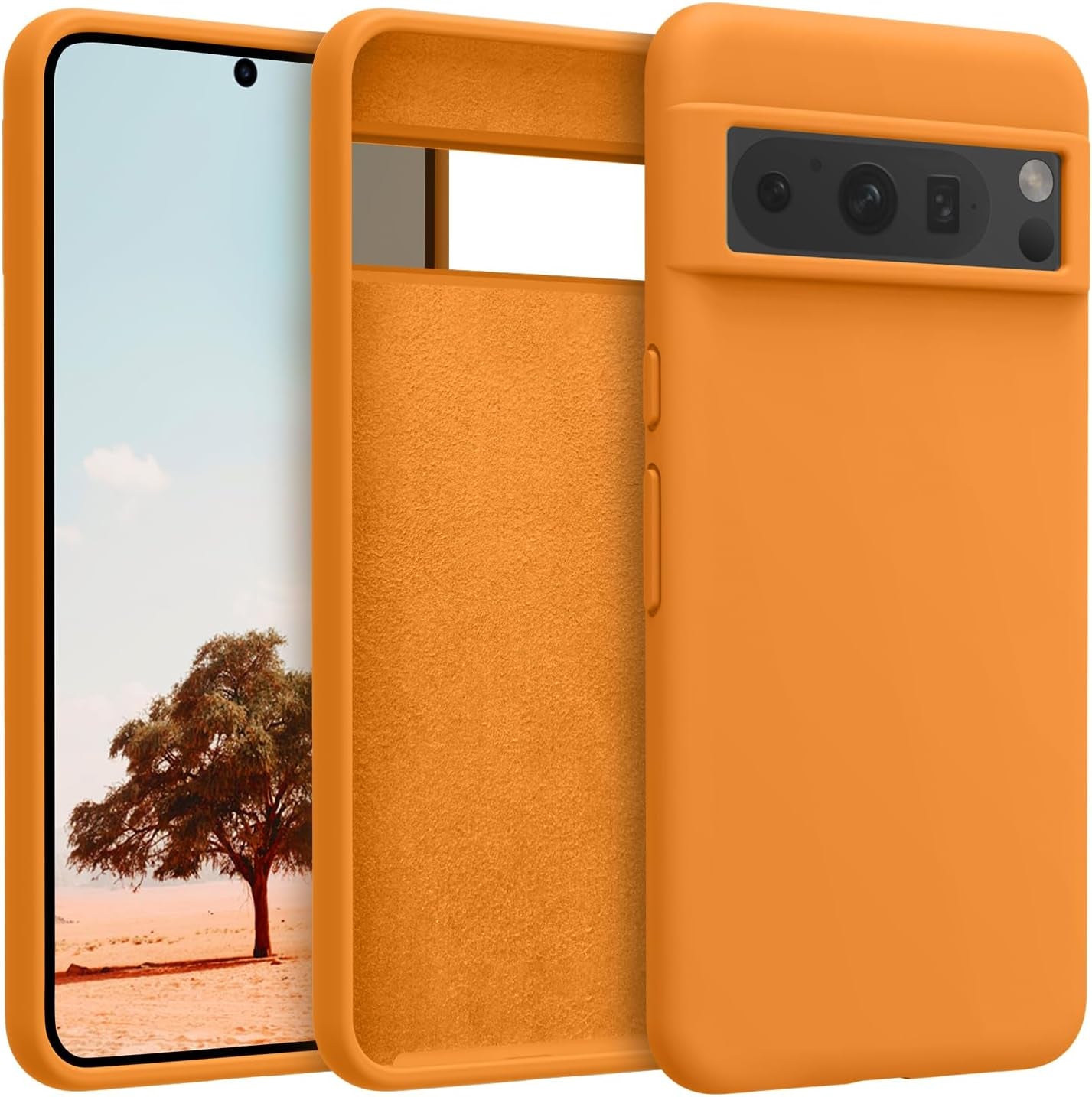 OTOFLY Designed for Pixel 8 Pro Case, Silicone Shockproof Slim Thin Phone Case for Google Pixel 8 Pro 6.7 Inch (Apricot)  OTOFLY Direct   