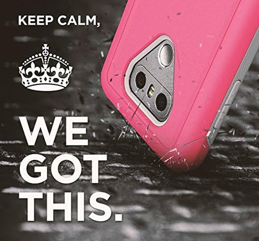Encased Pink Phone Case Compatible with LG G6 - (Rebel Series) Protective Dual Layer Military Grade Phone Cases for LGG6  Encased For LG G6   