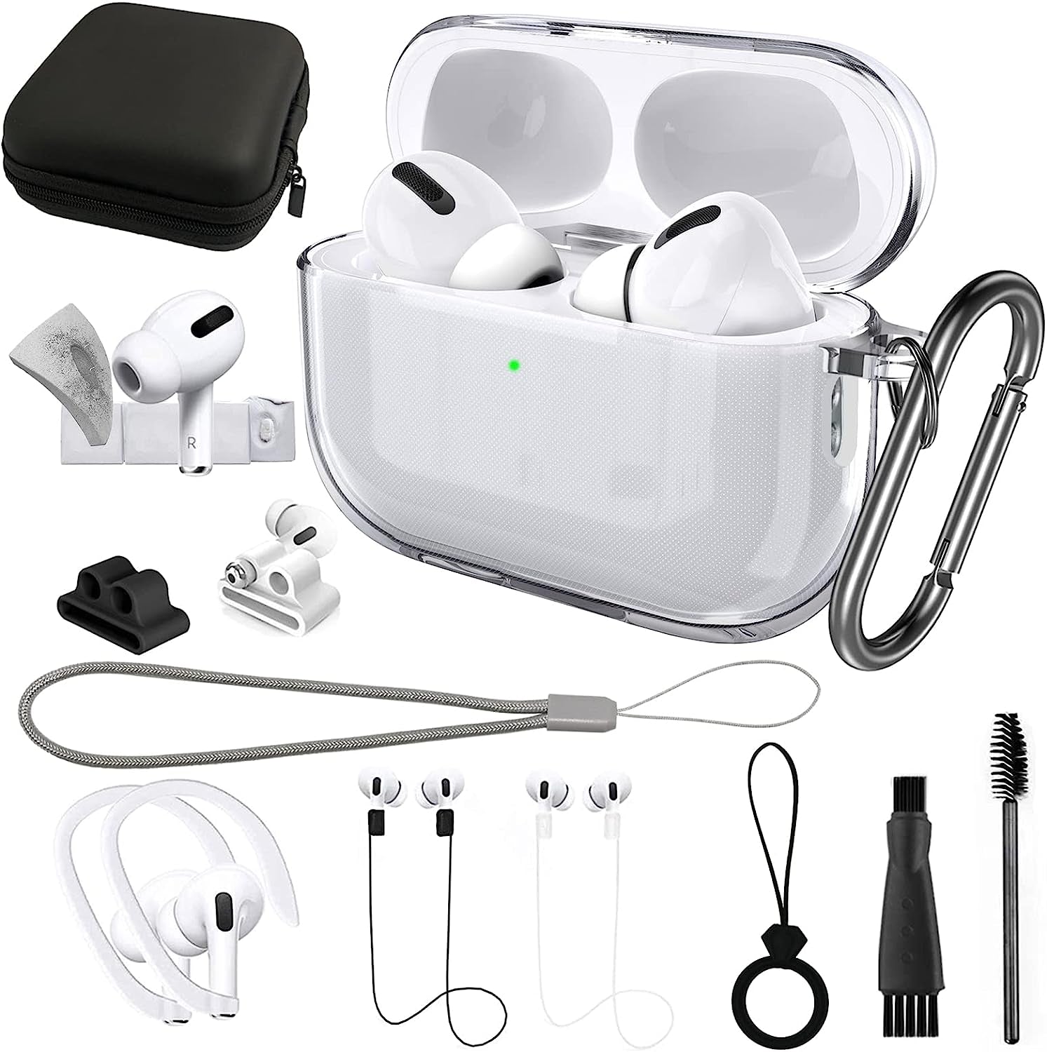 13In1 Clear Case for Airpods Pro 2 Cover Accessories Set Transparent, Soft TPU Silicone Protective Case Kit for Apple Airpod Pro 2Nd Generation Charging Case Compatible with Airpods Pro 2 Case 2022  GAFKIDFO   