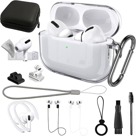 13In1 Clear Case for Airpods Pro 2 Cover Accessories Set Transparent, Soft TPU Silicone Protective Case Kit for Apple Airpod Pro 2Nd Generation Charging Case Compatible with Airpods Pro 2 Case 2022  GAFKIDFO   