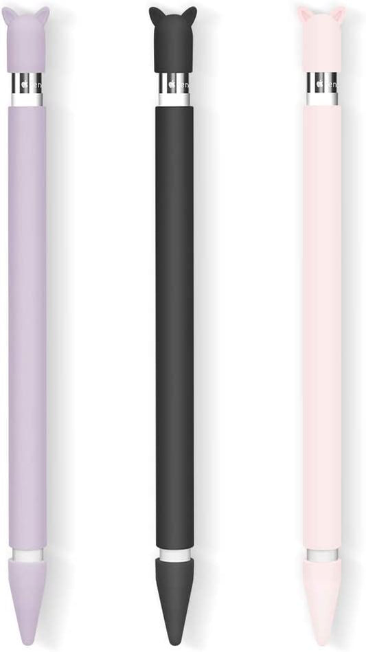 3 Pack Case for Apple Pencil 1St Generation Holder Sleeve Skin Cover Accessories for Ipad Pro 9.7/10.5/12.9,Silicone Cute Grip with Charging Cap Holders and 3 Protective Nib Covers-Black,Pink,Purple  Mgrach   