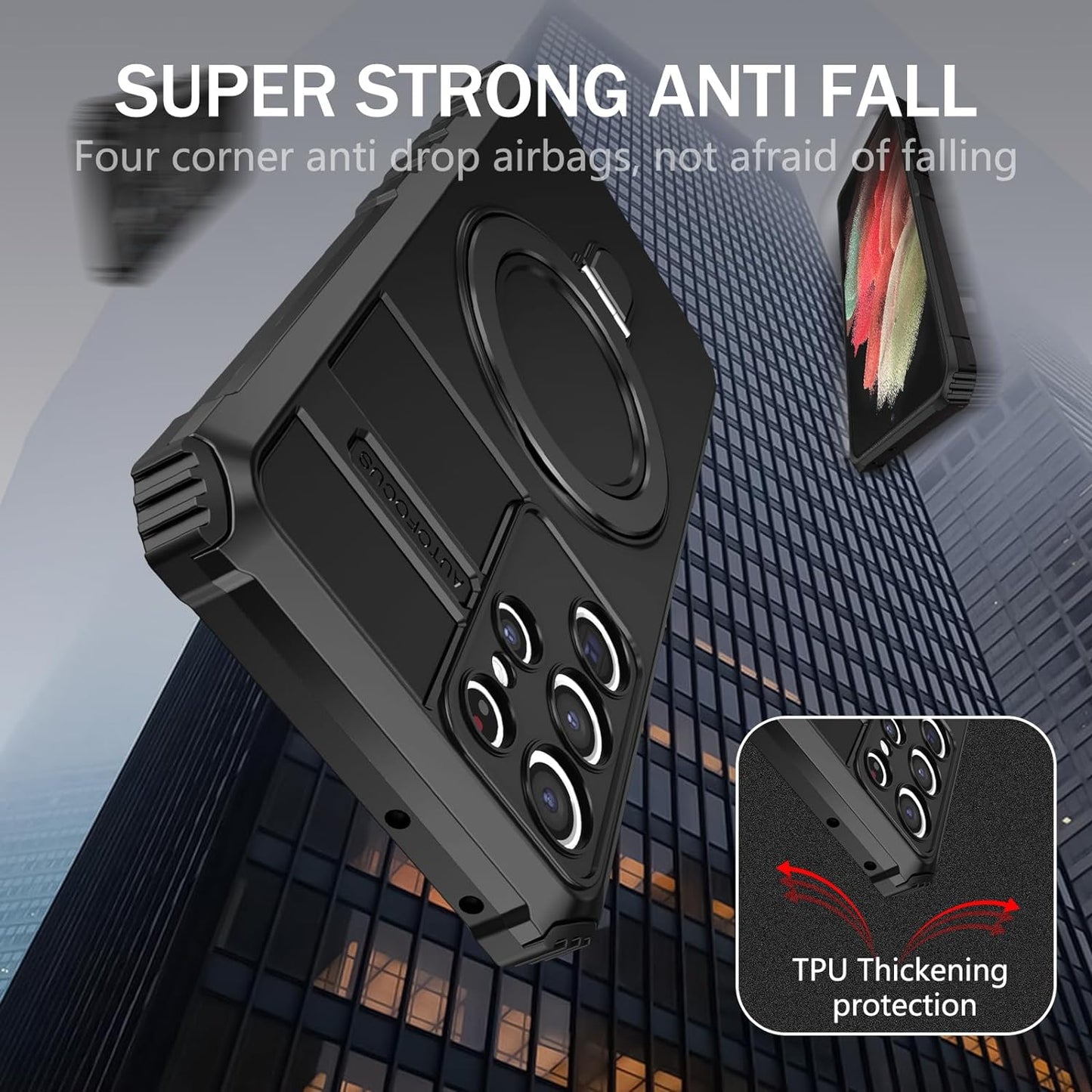 IYTRRYH Magnetic for Samsung Galaxy S21 Ultra Case[Compatible with Magsafe] with Tempered Glass Screen Protector,Military Grade Drop Protection Shockproof Galaxy S21 Ultra Phone Case Man 6.8'' Black  IYTRRYH   