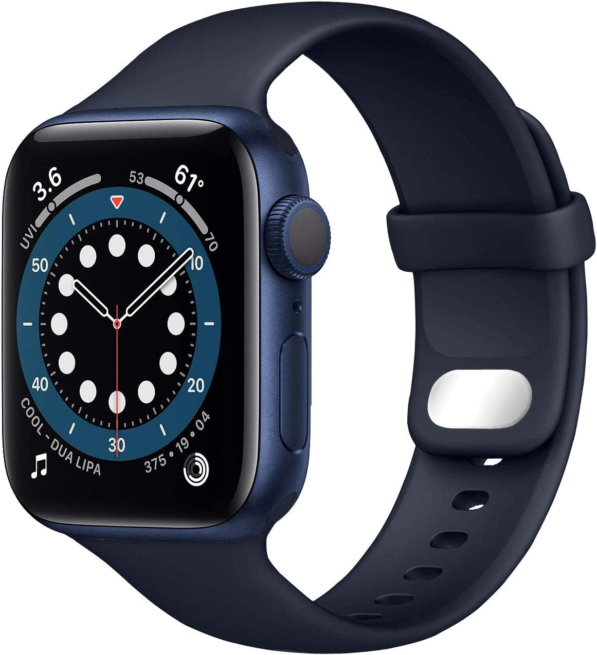 NUKELOLO Sport Band Compatible with Apple Watch Bands 38Mm 41Mm 40Mm 45Mm 44Mm 42Mm, Soft Silicone Replacement Strap Compatible for Iwatch Series SE 7 6 5 4 3 2 1 Women Men  NUKELOLO Midnight Blue 42mm/44mm/45mm 