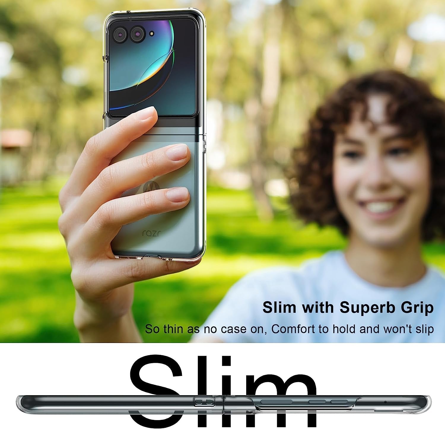 Foluu Case for Motorola Razr+ 2023, Moto Razr+ 2023 Phone Case Clear, Hard PC Back Bumper Protective Shockproof Scratch Resistant Case for Motorola Razr plus 2023 (Crystal Clear)  Foluu   