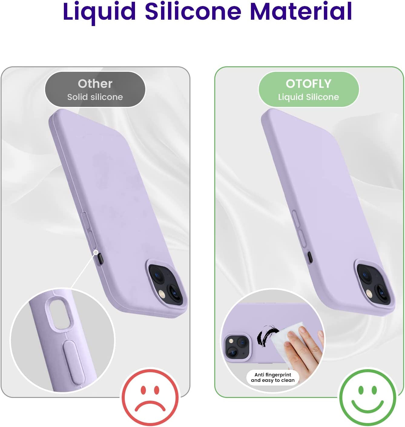 OTOFLY Designed for Iphone 14 Case, Silicone Shockproof Slim Thin Phone Case for Iphone 14 6.1 Inch (Cloud Mauve)  OTOFLY Direct   