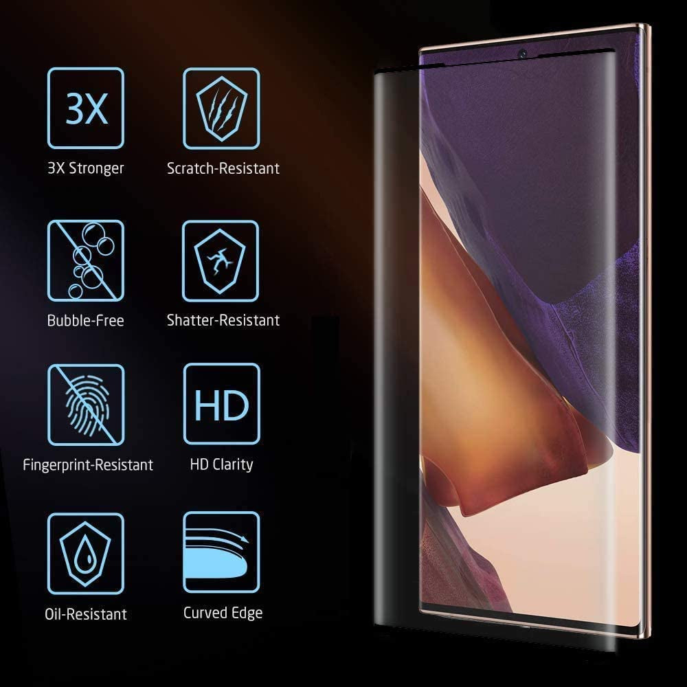 [2+2 Pack] Galaxy Note 20 Ultra Screen Protector Include 2 Pack Tempered Glass Screen Protector + 2 Pack Tempered Glass Camera Lens Protector,Easy Install,3D Curved for Samsung Galaxy Note 20 Ultra 5G  UIYTRAESTING   