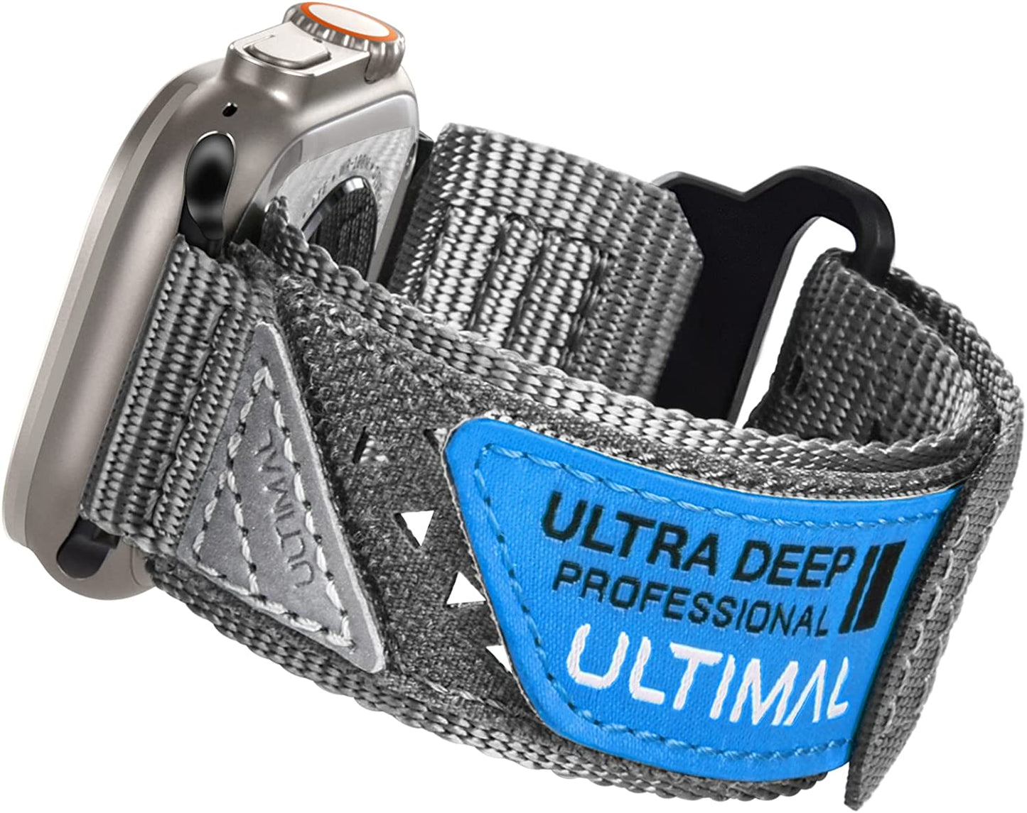 ULTIMAL Band Compatible with Apple Watch 49Mm 45Mm/44Mm/42Mm 41Mm/40Mm/38Mm, Tough Breathable Nylon Sports Strap, Hollow Out Design for Iwatch Series 8/7/6/5/4/Se/3/2/1/Ultra  ULTIMAL Grey 42mm/44mm/45mm XL 