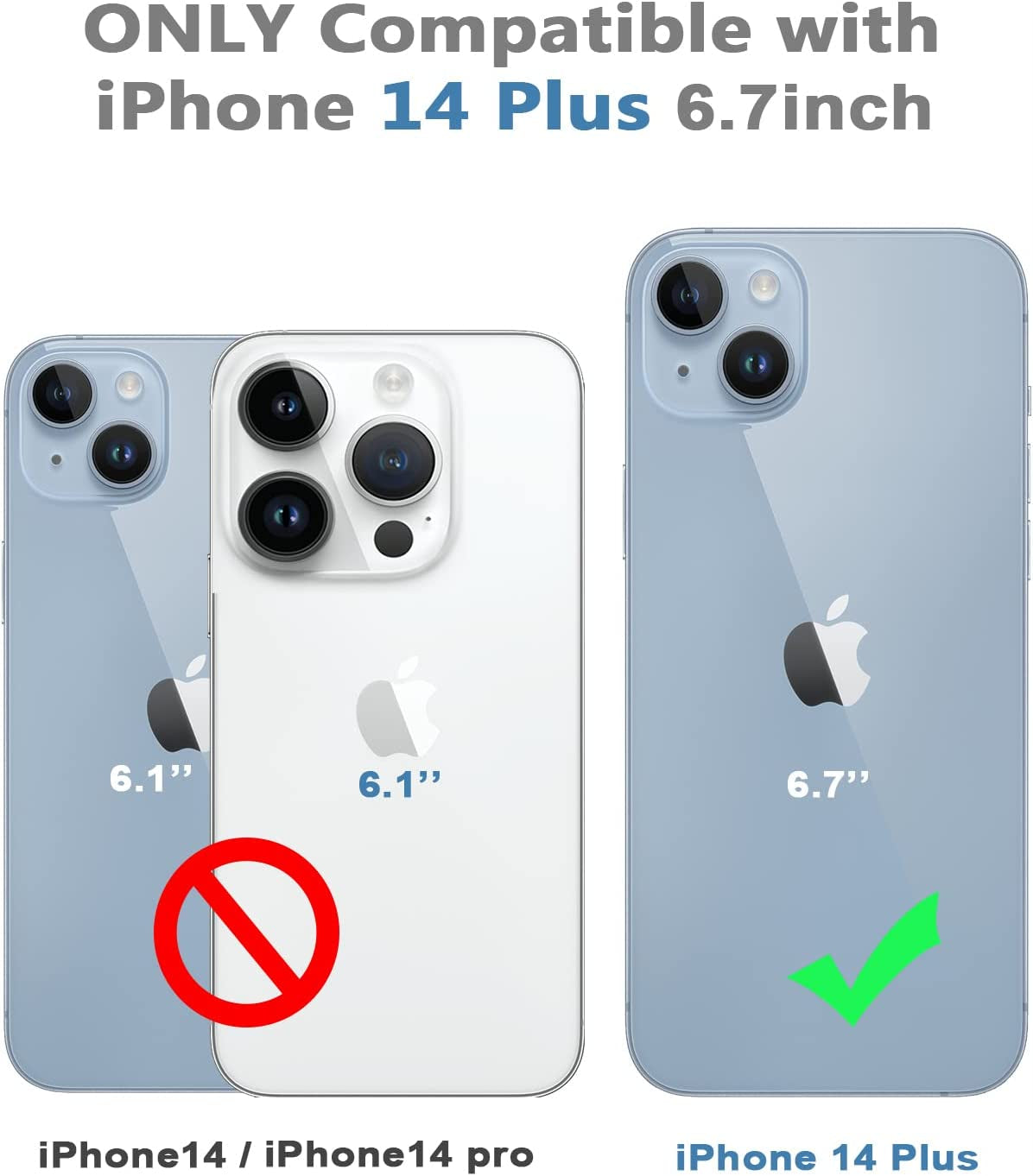 Dewfoam Waterproof Iphone 14 plus Case - Shockproof, Dustproof, Built-In Screen Protector, Magnetic Ring, 6.7" (Black)  Dewfoam   