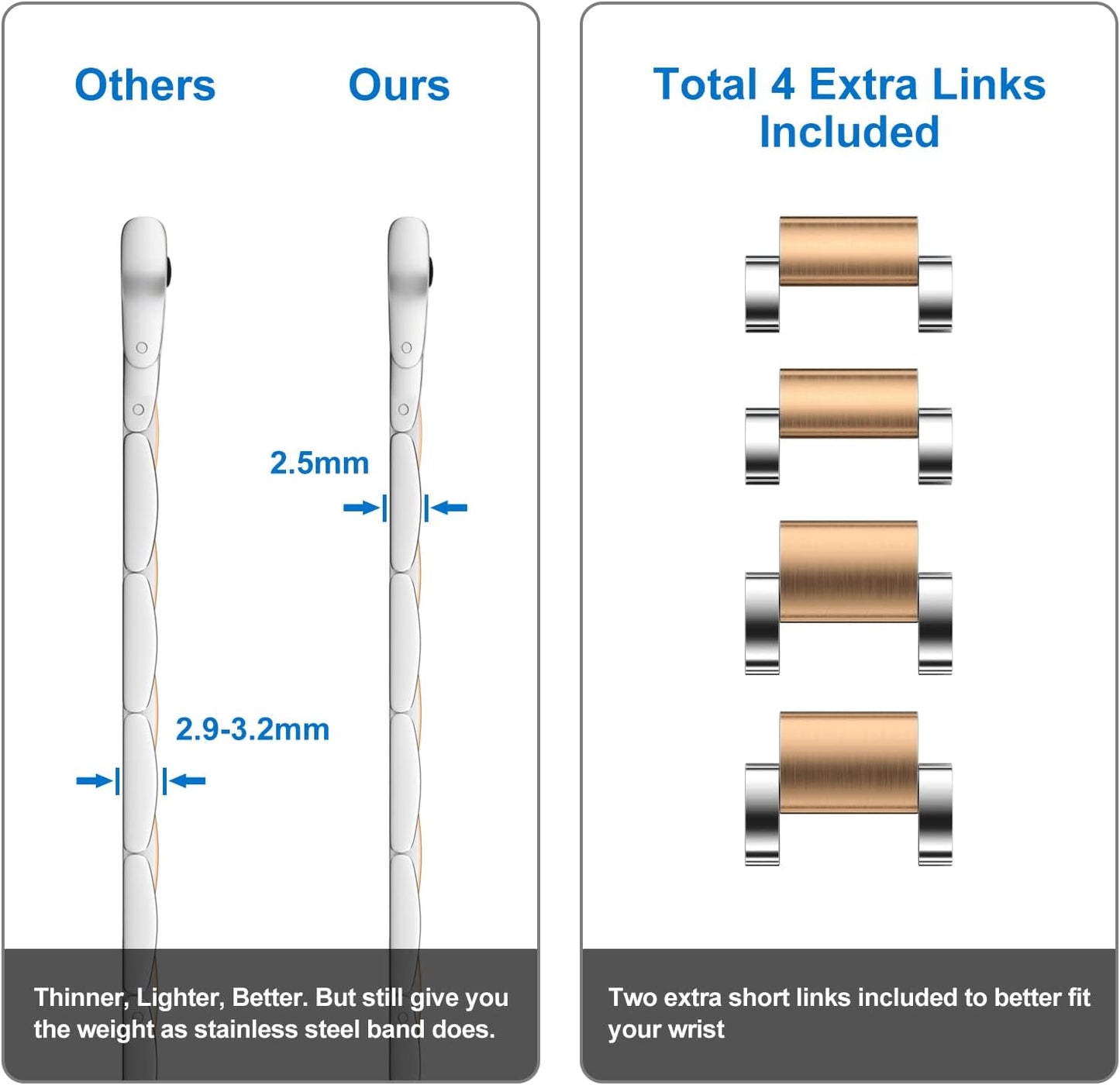 CINORS Metal Dressy Watch Band Compatible with Apple 8 41Mm Iwatch Iphone Rose Gold and Silver Womens Bands 41 40Mm Thin Link Bracelet 38Mm Stainless Steel Watches Strap for Series 7 6 5 4 3 2 1 SE  CINORS   