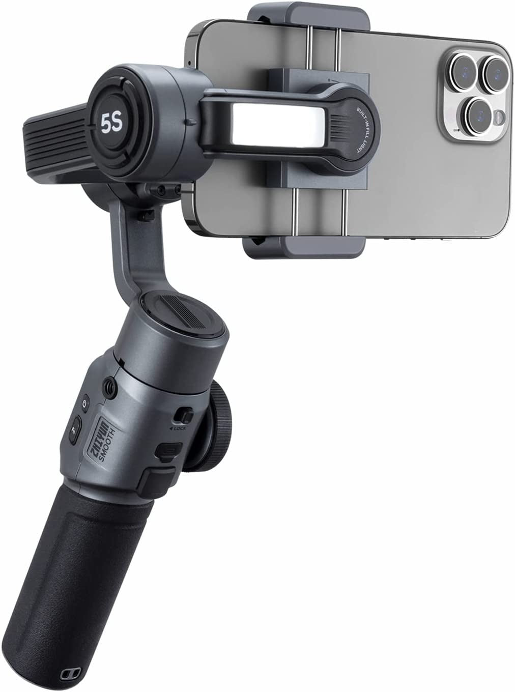 Zhiyun Smooth 5S Gray Gimbal Stabilizer for Smartphone Iphone 14 13 12 11 SE SR X 8 Pro Max plus Samsung Android for Youtube Tiktok Vlogging Zhiyun Smooth 5 Phone Gimbal Upgraded+1Pcs Mini LED Light  Zhiyun   