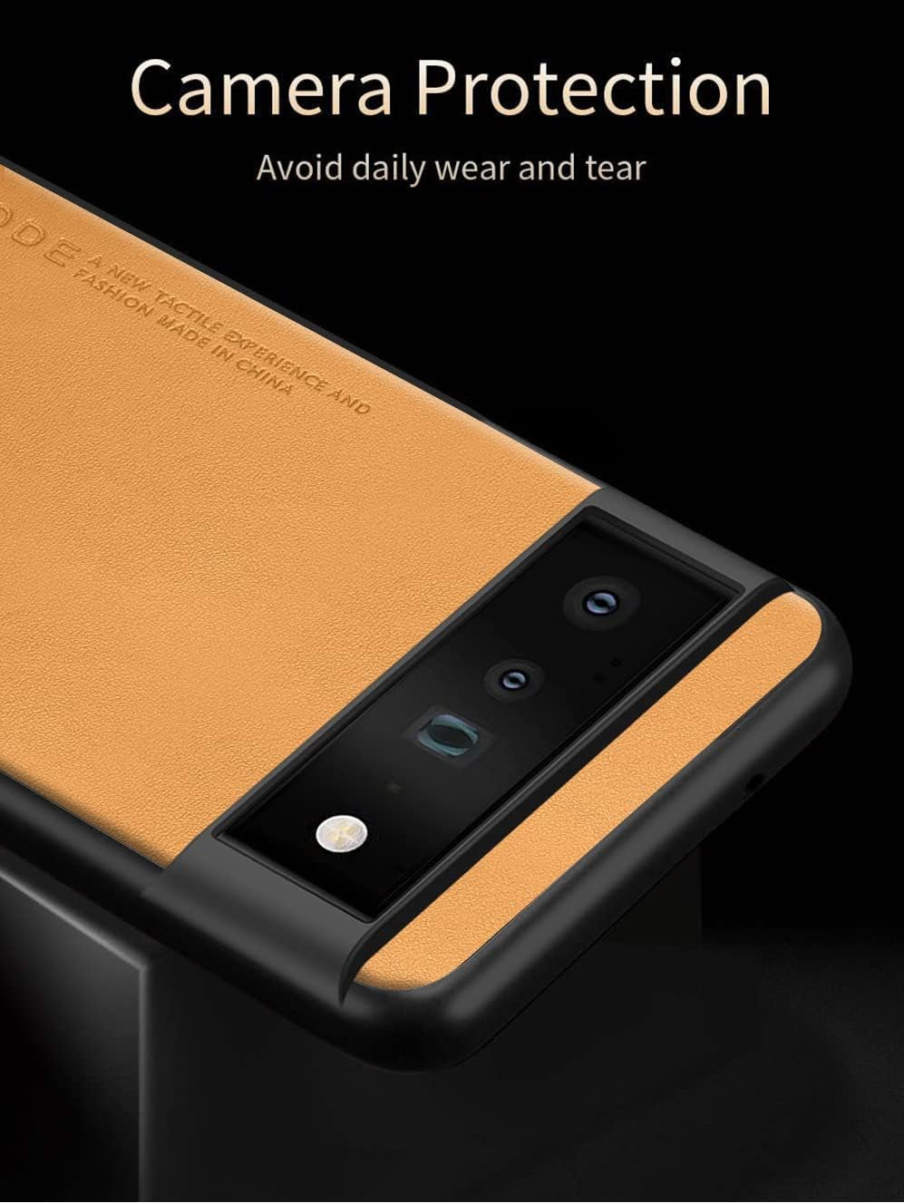 Puxssul for Google Pixel 6 Case 5G (2021), Soft TPU Artificial Leather Case,Extremely Light Ultra-Light Camera Protection Leather Cover Case for Google Pixel 6 5G (Yellow)  Puxssul   