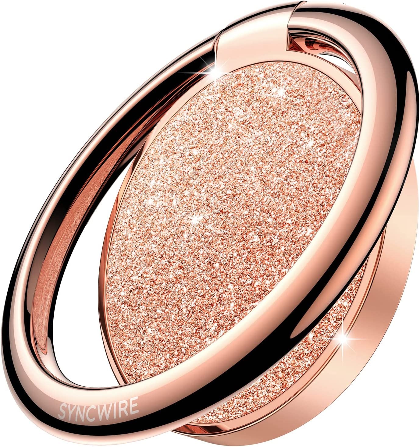 Syncwire Cell Phone Ring Holder Stand, Bling Bling Finger Ring Kickstand 360° Rotation Sparkle Phone Grip for Magnetic Car Mount Compatible with Iphone,Samsung,Pixel, All Smartphones - Glitter Silver  Syncwire Glitter Pink  