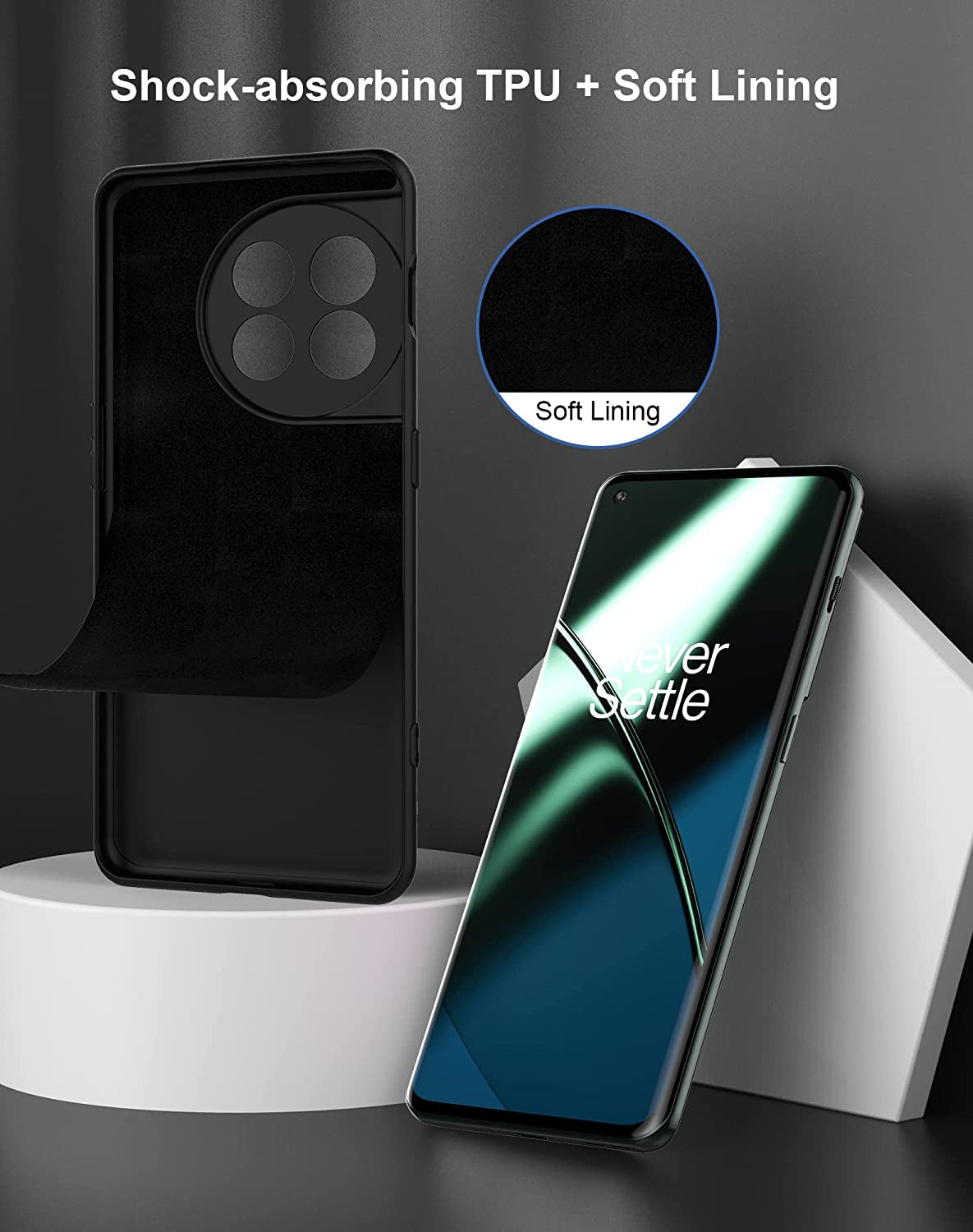 Cresee Case for Oneplus 11 5G, Thin TPU Cover with Camera Protection Soft Interior Slim Phone Case for Oneplus 11 - Black  Cresee   