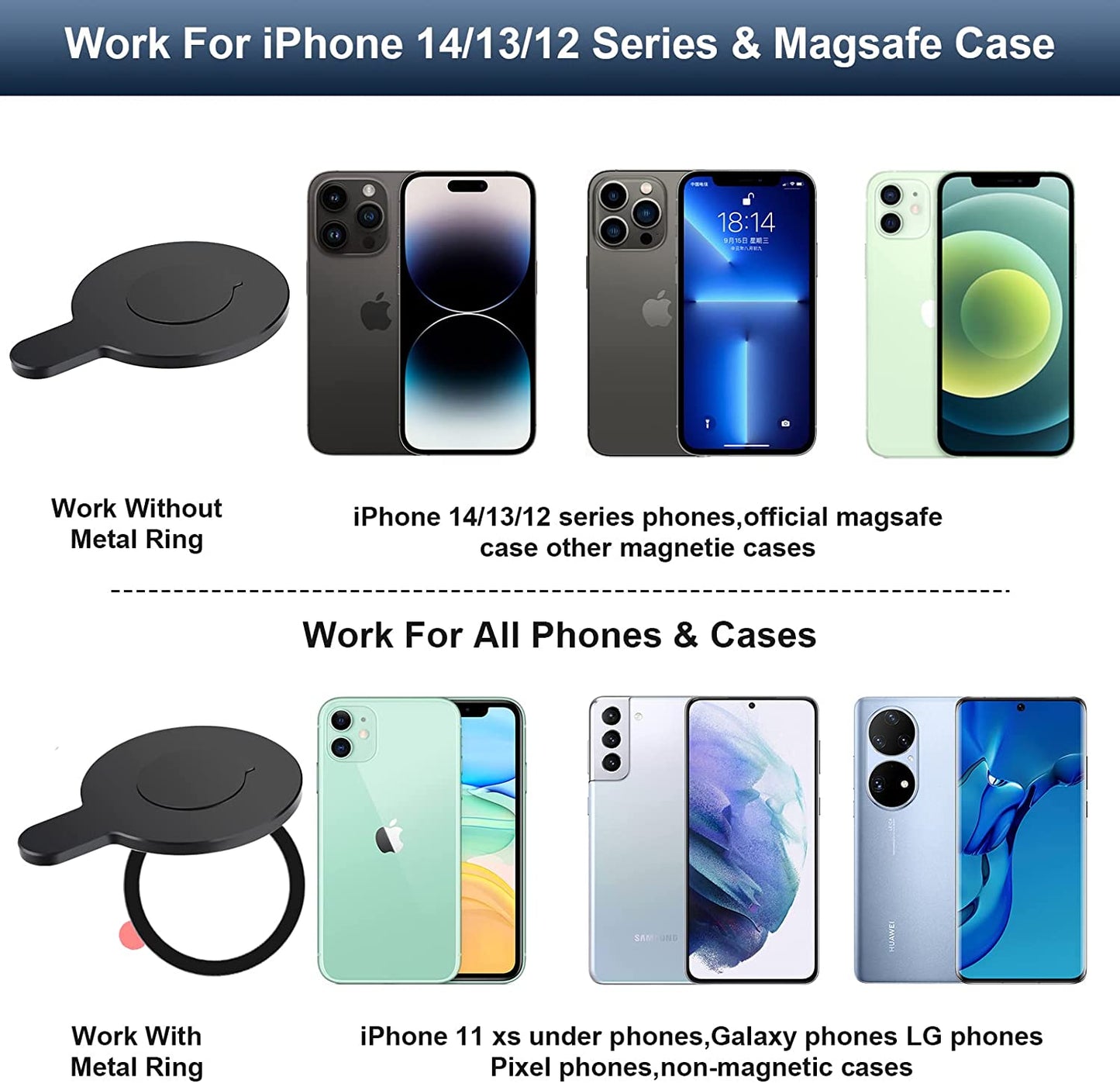 For DJI OM 6 Magsafe Adapter Ring Holder Phone Clamp, Compatible with Gimbal Stabilizer DJI Osmo Mobile 6, Also Fits for DJI OM 5,OM 4,OM 4 SE  UBeesize   