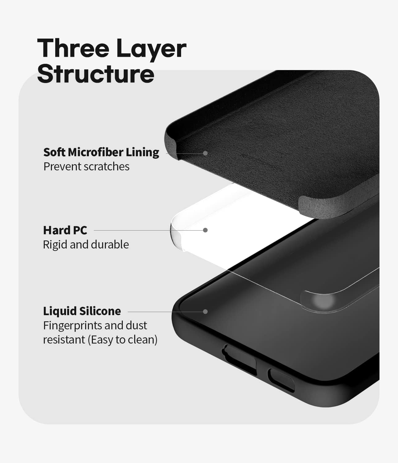 GOOSPERY Liquid Silicone Designed for Galaxy S22 Case (6.1 Inches) Silky-Soft Touch Full Body Protection with [Soft Microfiber Lining] Shockproof Cover Case - Black  GOOSPERY   