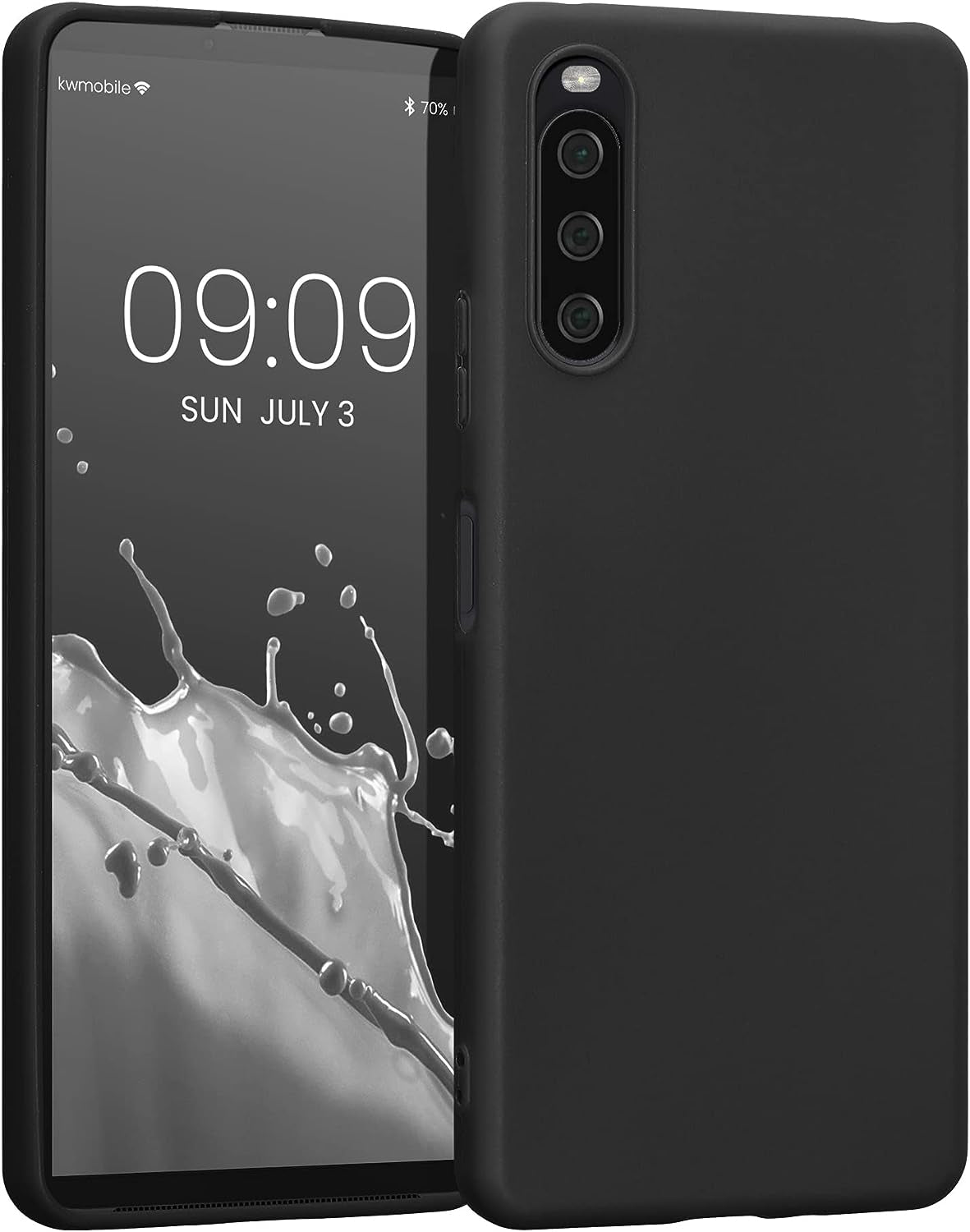 Kwmobile Case Compatible with Sony Xperia 10 IV Case - Soft Slim Protective TPU Silicone Cover - Cool Mint  KW-Commerce Black  